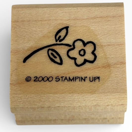 Stampin Up Rubber Stamp Flower Curved Stem Delicate Spring Garden Cardmaking