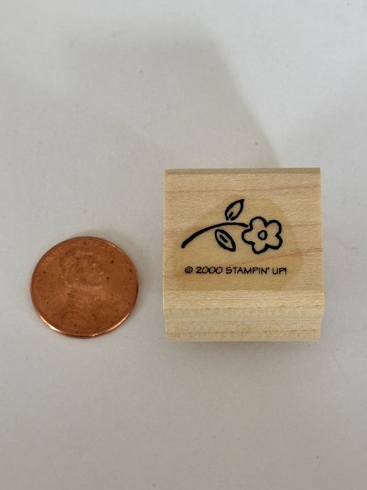 Stampin Up Rubber Stamp Flower Curved Stem Delicate Spring Garden Cardmaking