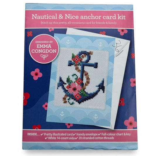 The World of Cross Stitching Nautical Anchor Card Making Kit Cross Stitch