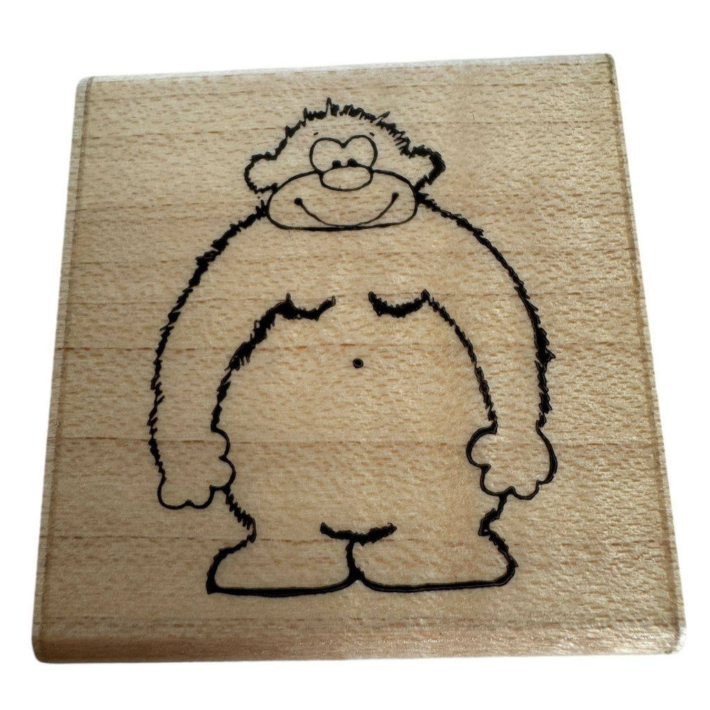 DOTS Wood Mounted Rubber Stamp G121 Gorilla Ape Zoo Animal Smiling Card Making