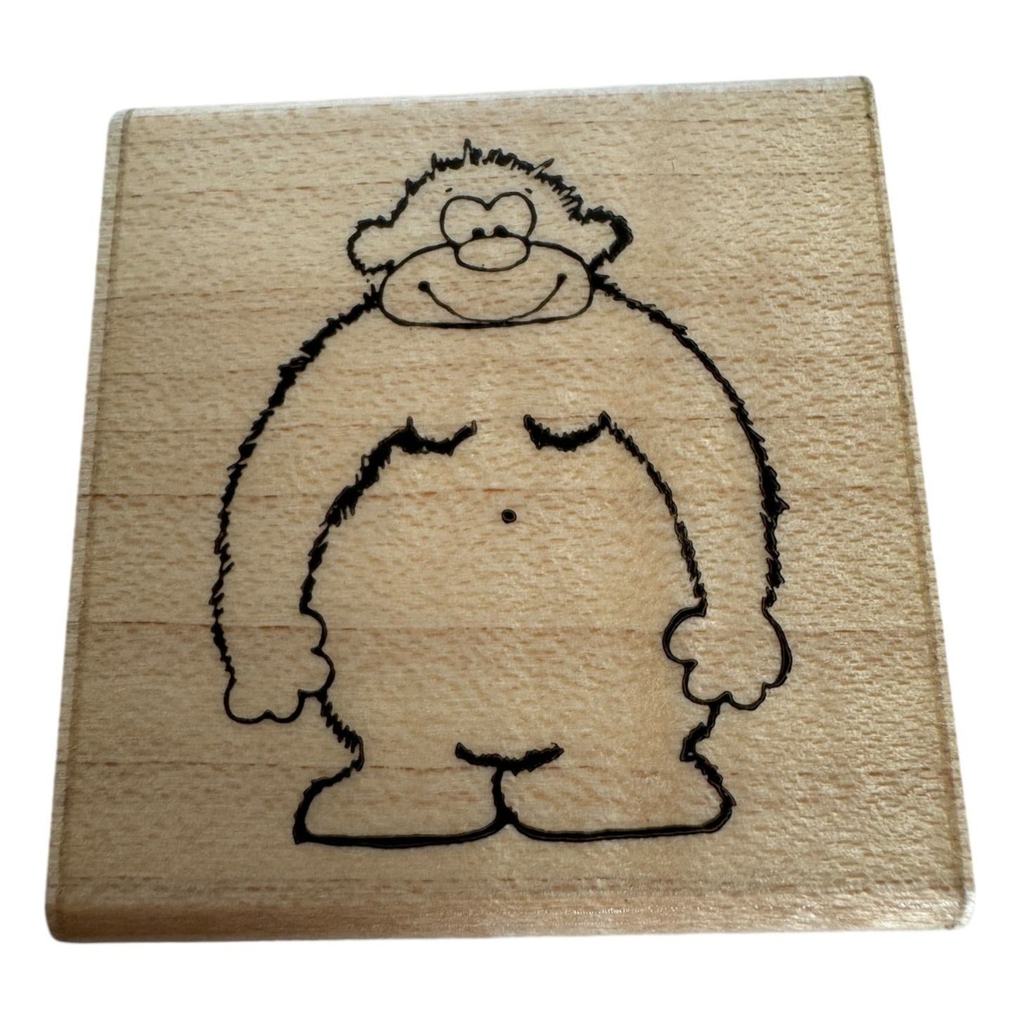 DOTS Wood Mounted Rubber Stamp G121 Gorilla Ape Zoo Animal Smiling Card Making