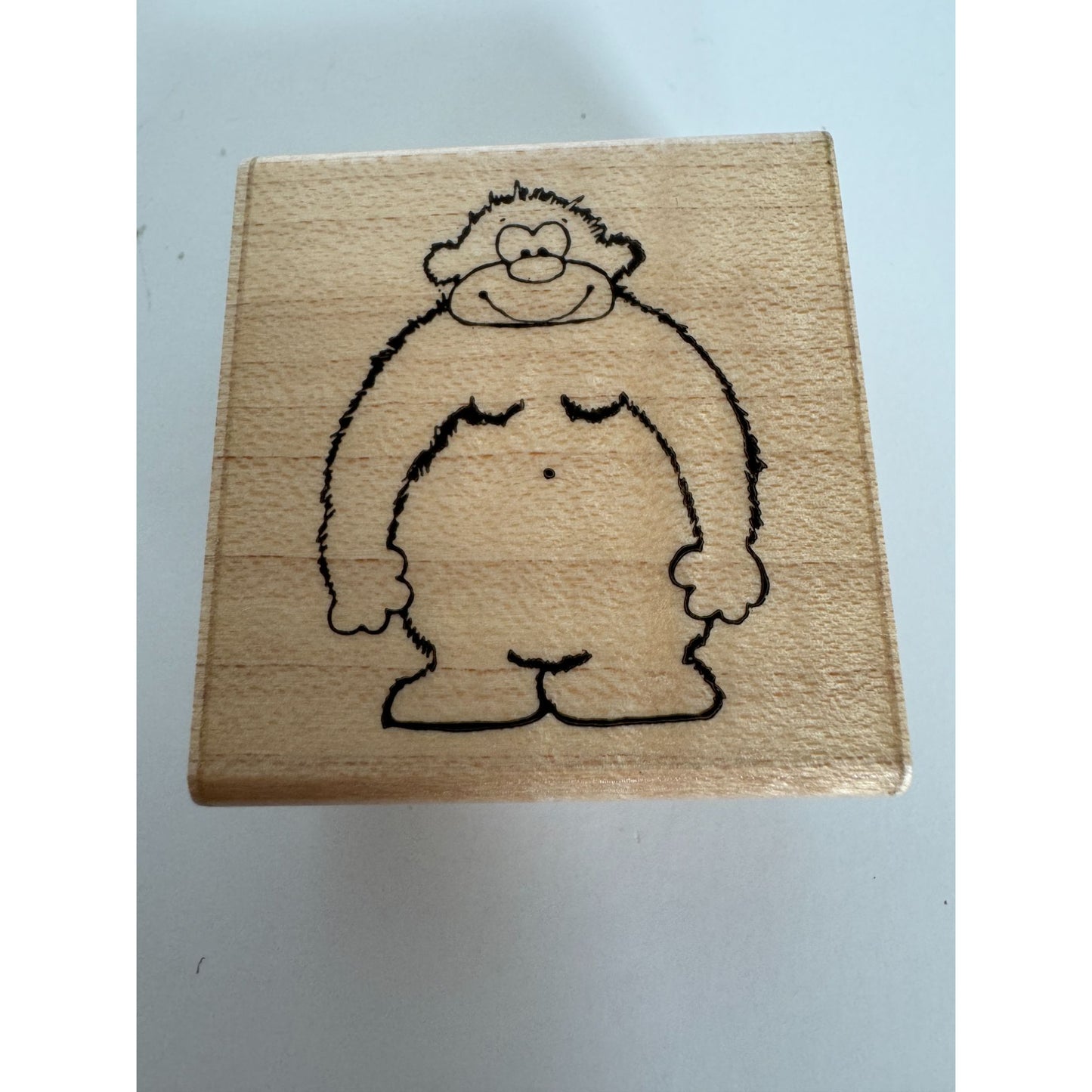 DOTS Wood Mounted Rubber Stamp G121 Gorilla Ape Zoo Animal Smiling Card Making