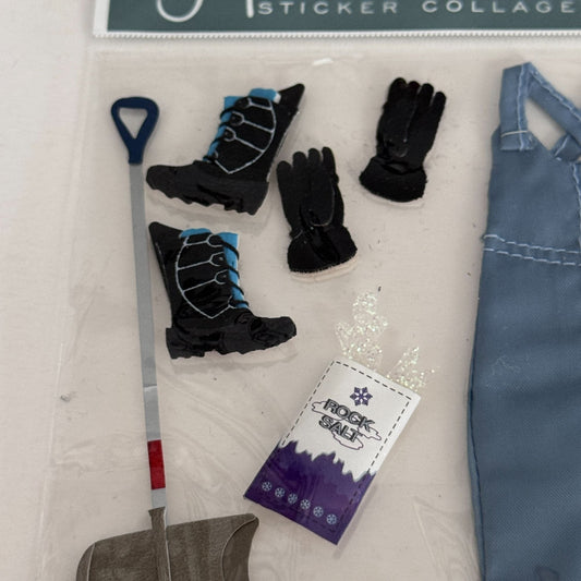 Jolees Boutique Dimensional Sticker Set Collage Snow Stuff Overalls Shovel Boots Gloves Winter Stickerpotamus
