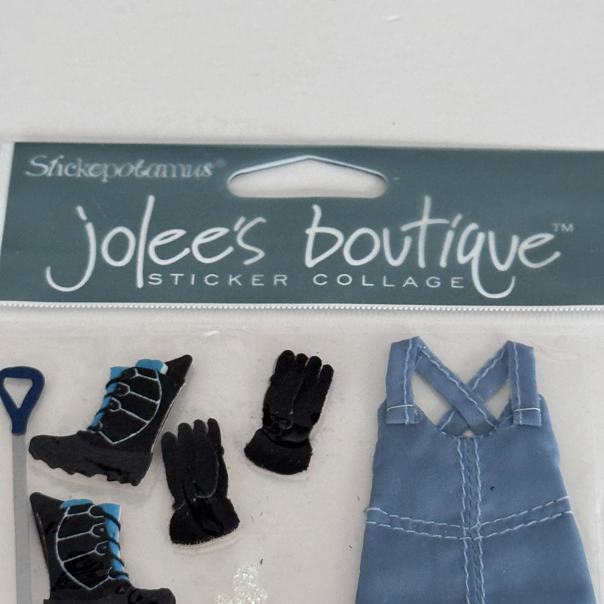 Jolees Boutique Dimensional Sticker Set Collage Snow Stuff Overalls Shovel Boots Gloves Winter Stickerpotamus