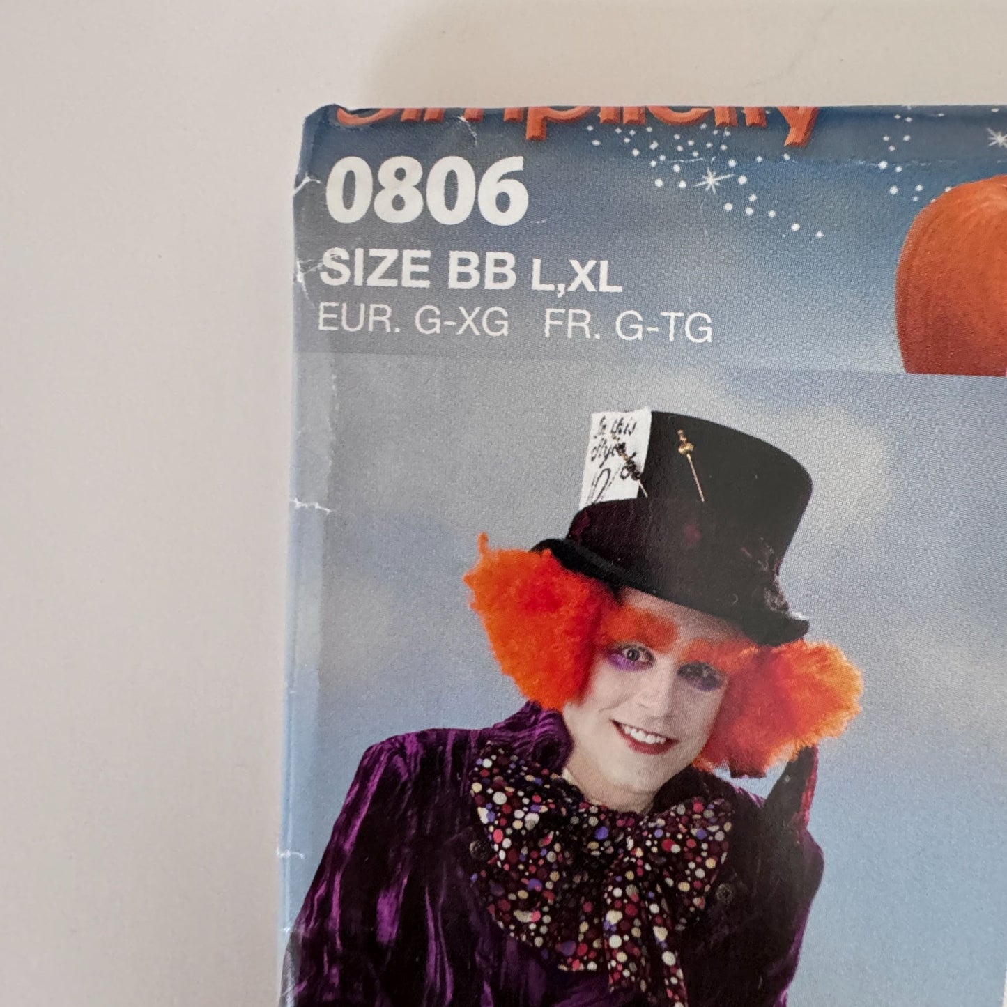 Simplicity Sewing Pattern 0806 Pirate Mad Hatter Costume Coat Mens L-XL Cosplay Uncut Halloween