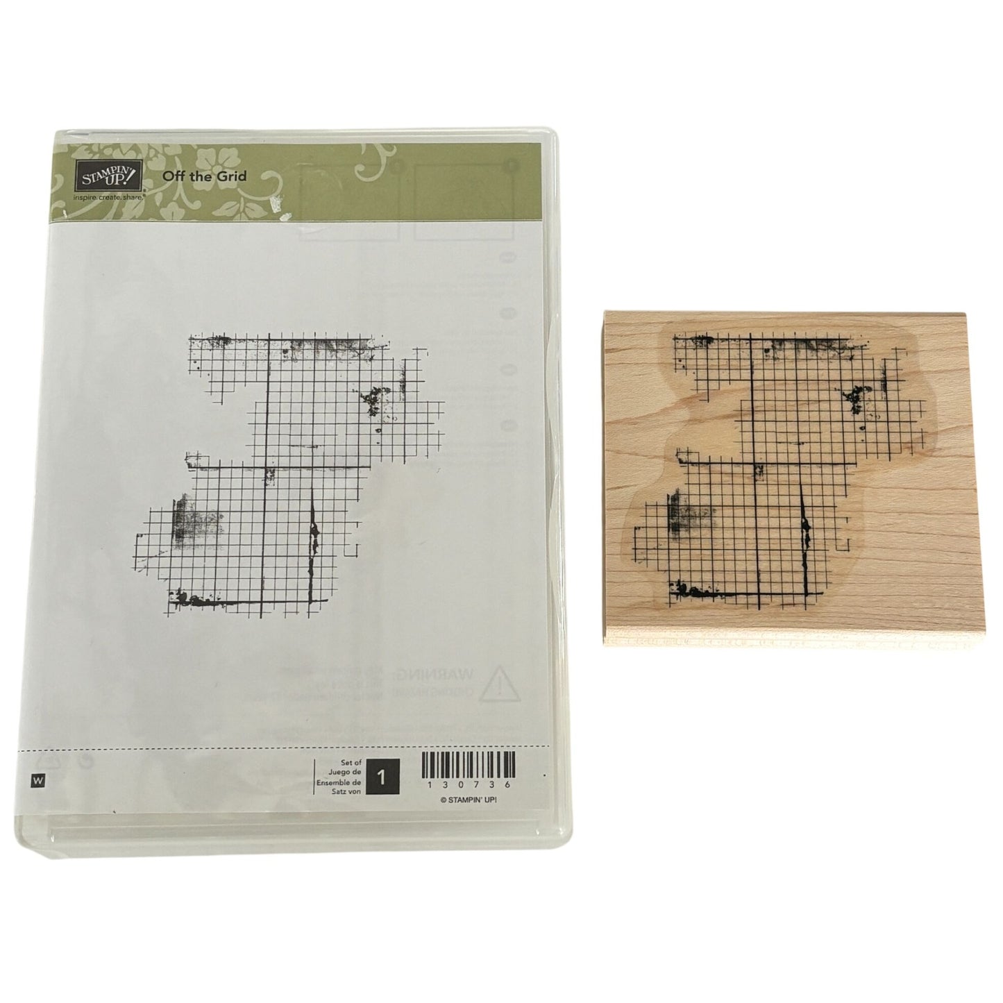 Stampin Up Rubber Stamp Off the Grid Grunge Background Texture Mixed Media Cardmaking Wood