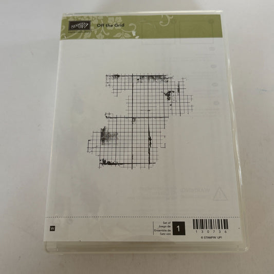 Stampin Up Rubber Stamp Off the Grid Grunge Background Texture Mixed Media Cardmaking Wood
