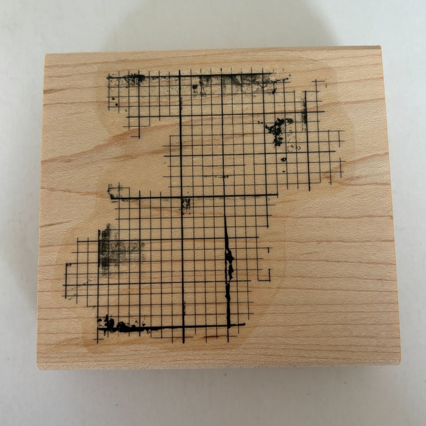 Stampin Up Rubber Stamp Off the Grid Grunge Background Texture Mixed Media Cardmaking Wood