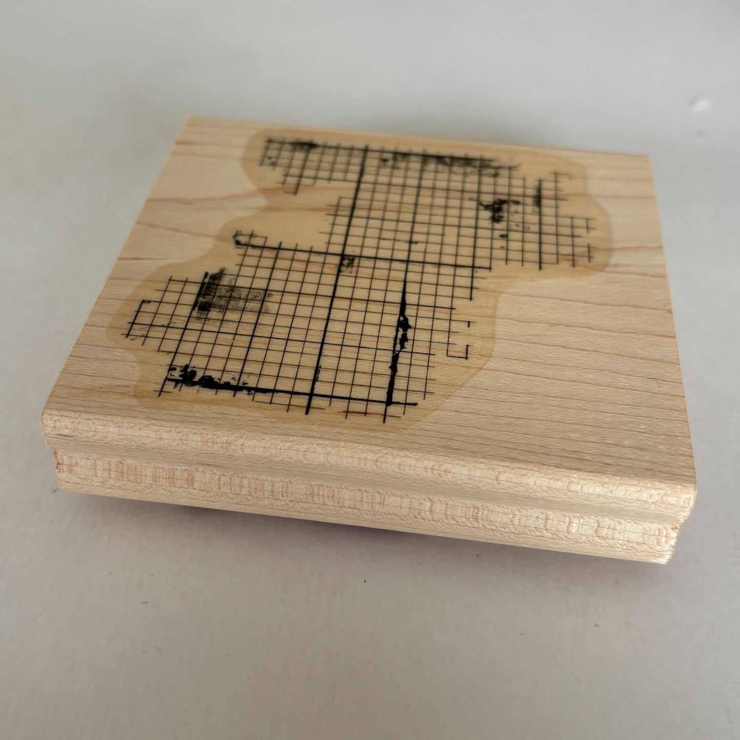 Stampin Up Rubber Stamp Off the Grid Grunge Background Texture Mixed Media Cardmaking Wood
