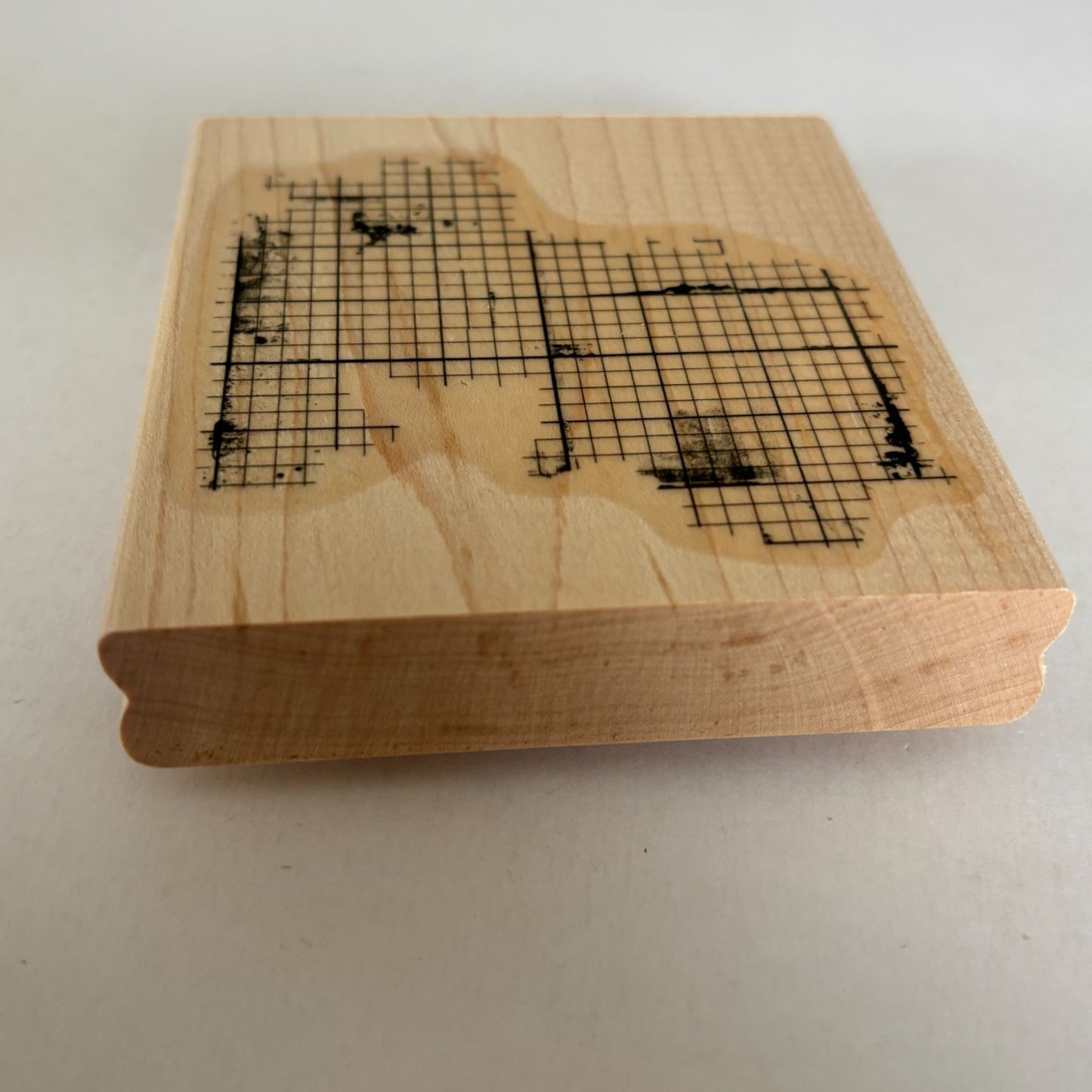 Stampin Up Rubber Stamp Off the Grid Grunge Background Texture Mixed Media Cardmaking Wood