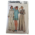70s Boho Nightgown Pajama Sewing Pattern Butterick 5745 Vintage Prairie Sleepwear Set 12-14 Uncut