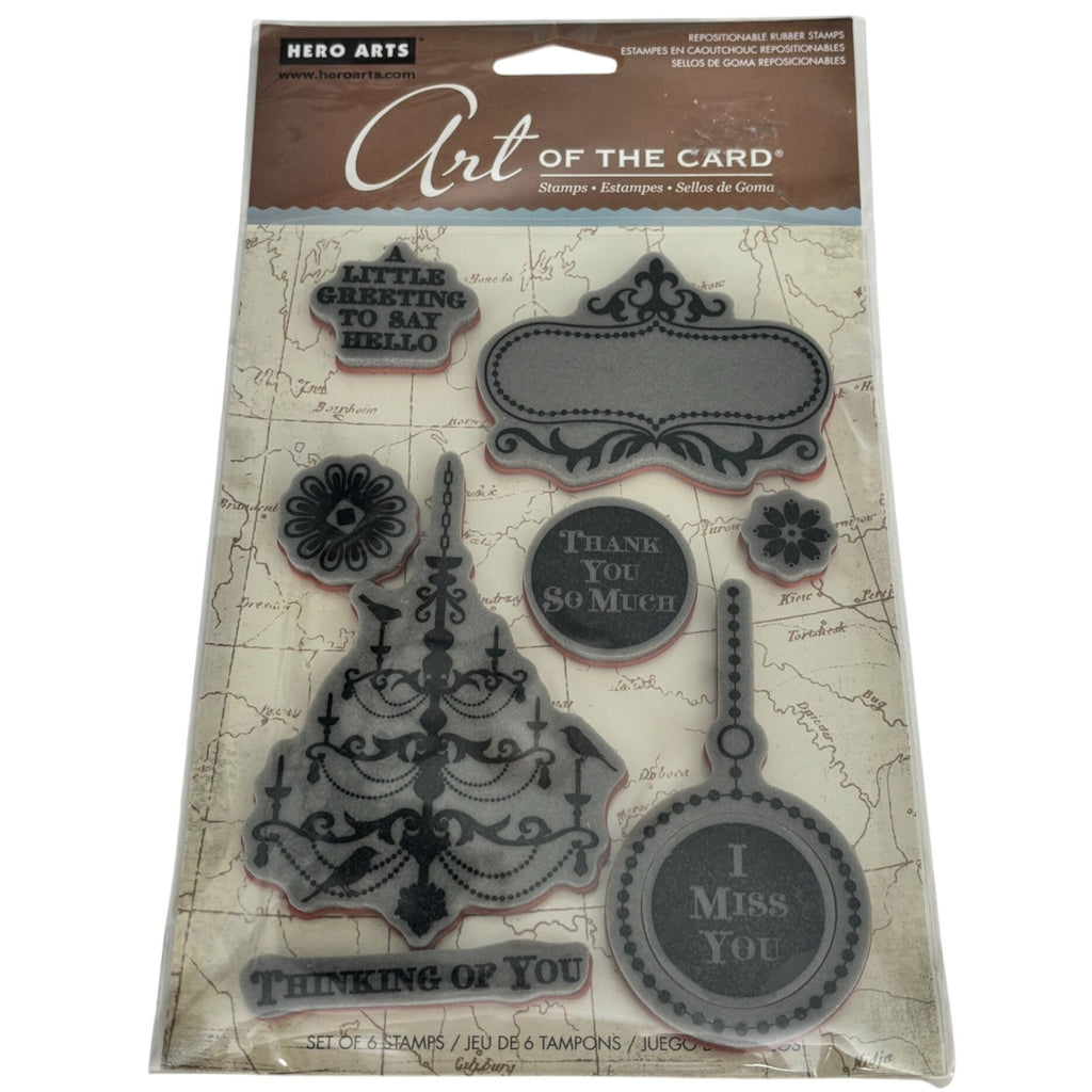 Hero Arts Rubber Stamp Art of the Card 19th Century French Script Chandelier Cardmaking
