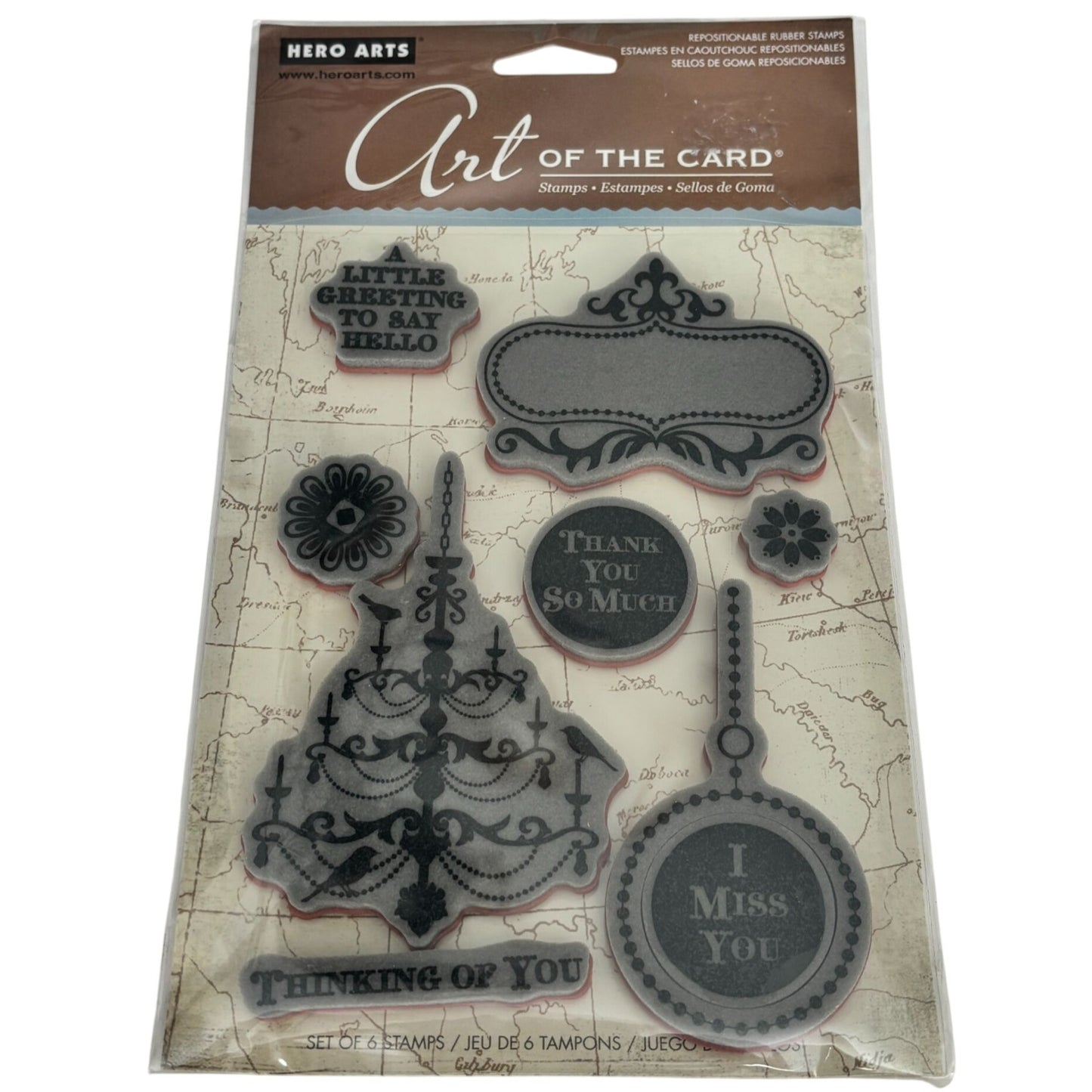 Hero Arts Rubber Stamp Art of the Card 19th Century French Script Chandelier Cardmaking