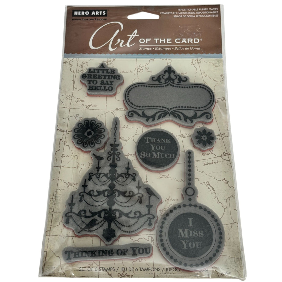 Hero Arts Rubber Stamp Art of the Card 19th Century French Script Chandelier Cardmaking