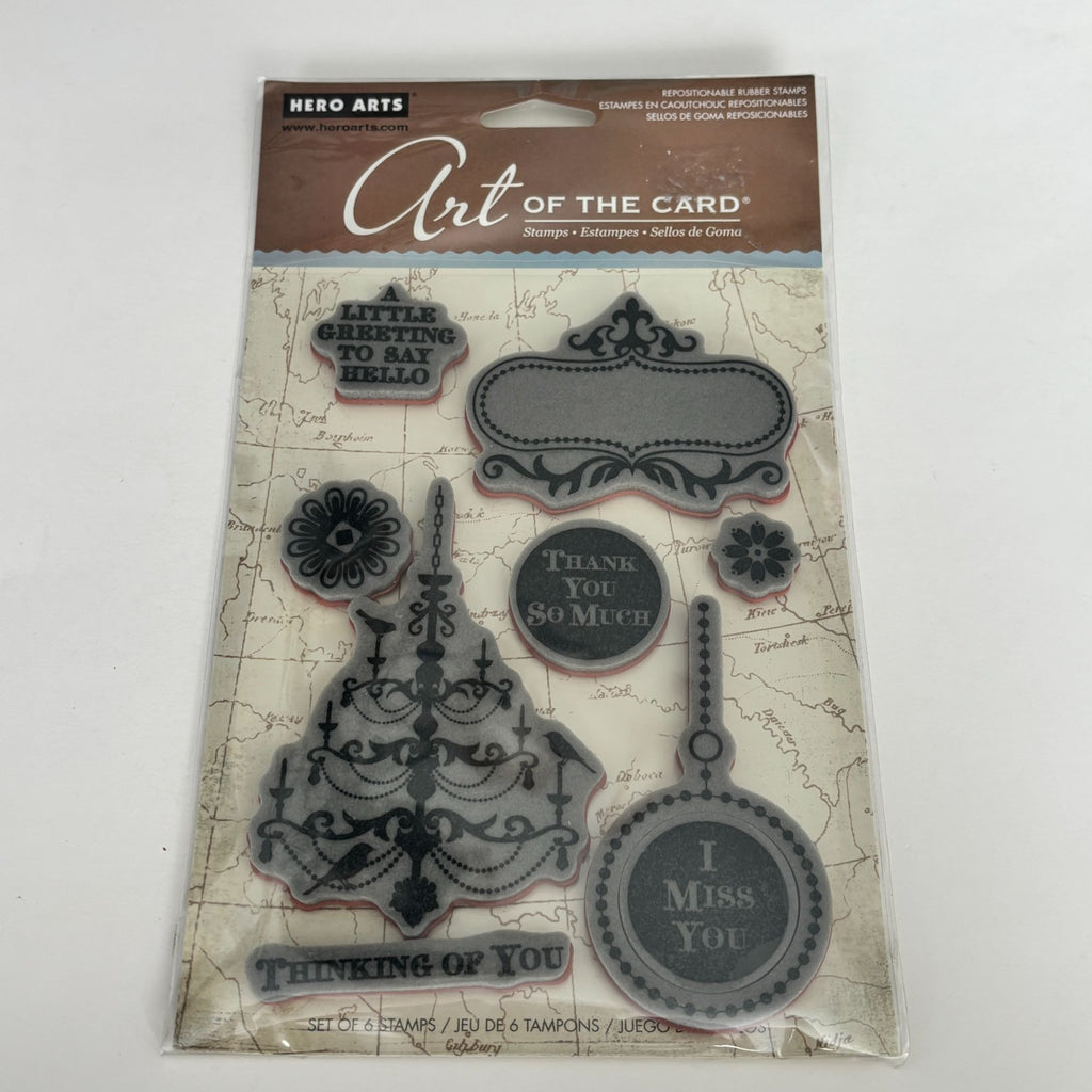 Hero Arts Rubber Stamp Art of the Card 19th Century French Script Chandelier Cardmaking