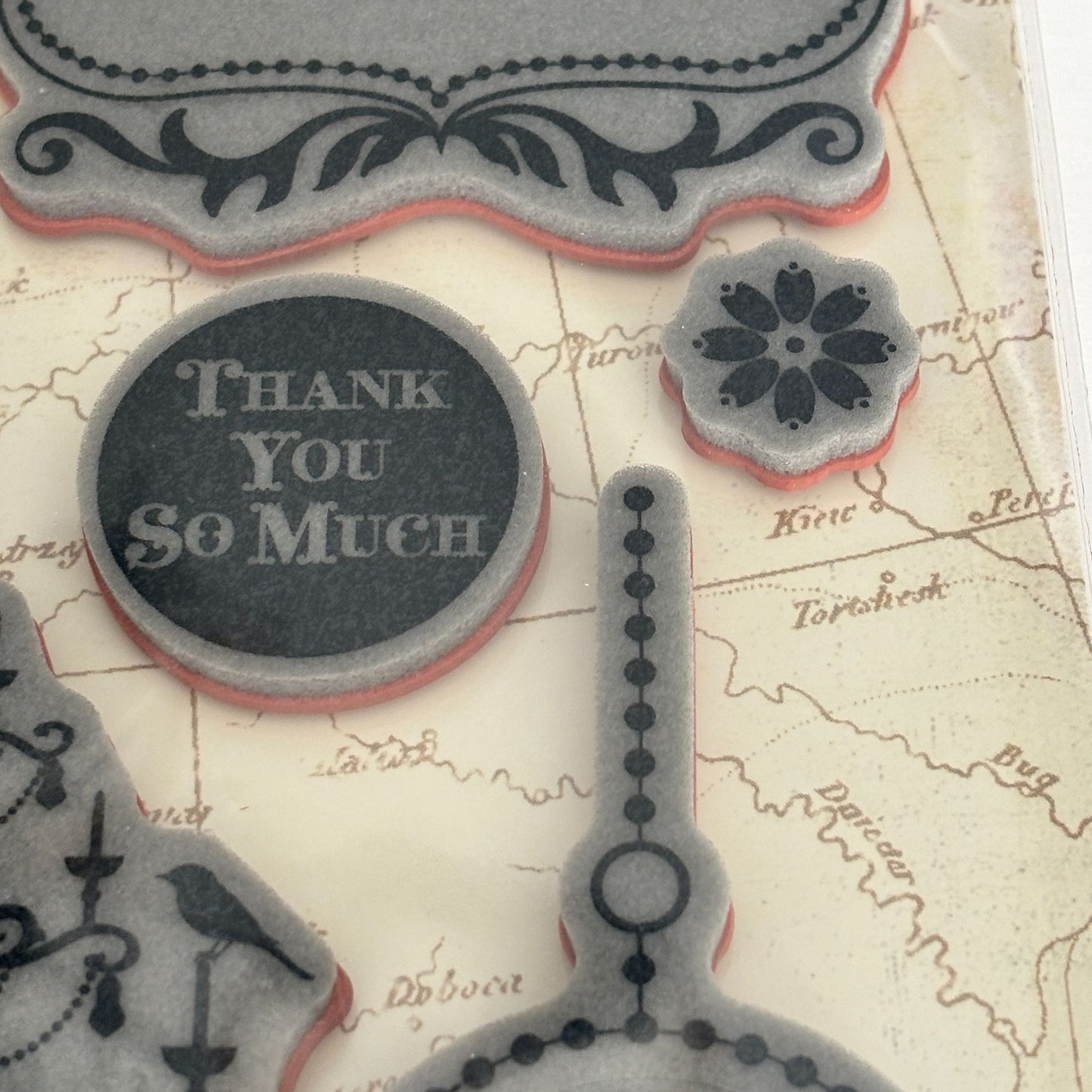 Hero Arts Rubber Stamp Art of the Card 19th Century French Script Chandelier Cardmaking