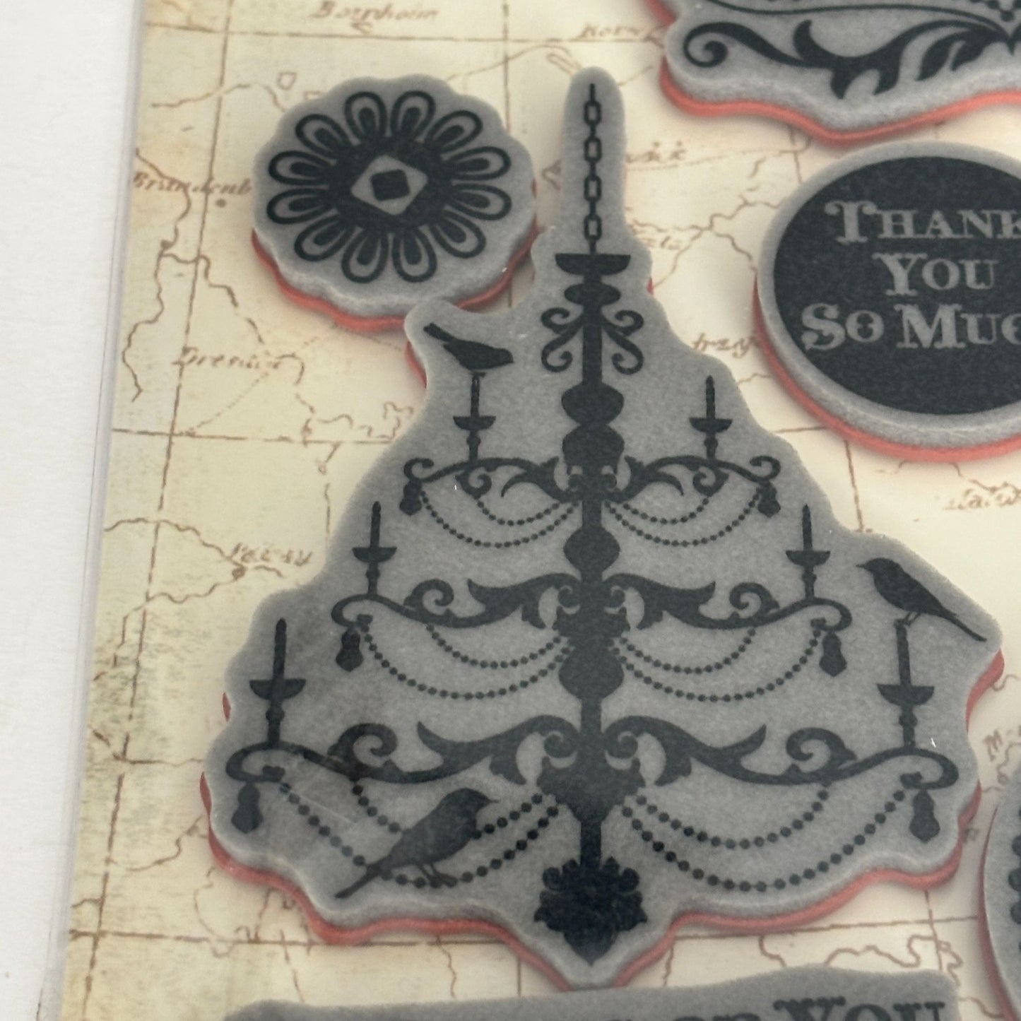 Hero Arts Rubber Stamp Art of the Card 19th Century French Script Chandelier Cardmaking