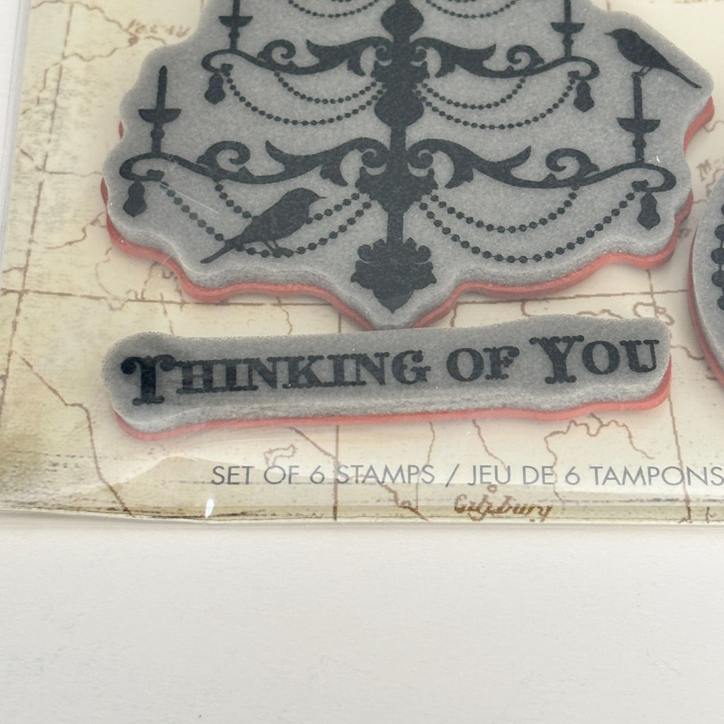 Hero Arts Rubber Stamp Art of the Card 19th Century French Script Chandelier Cardmaking