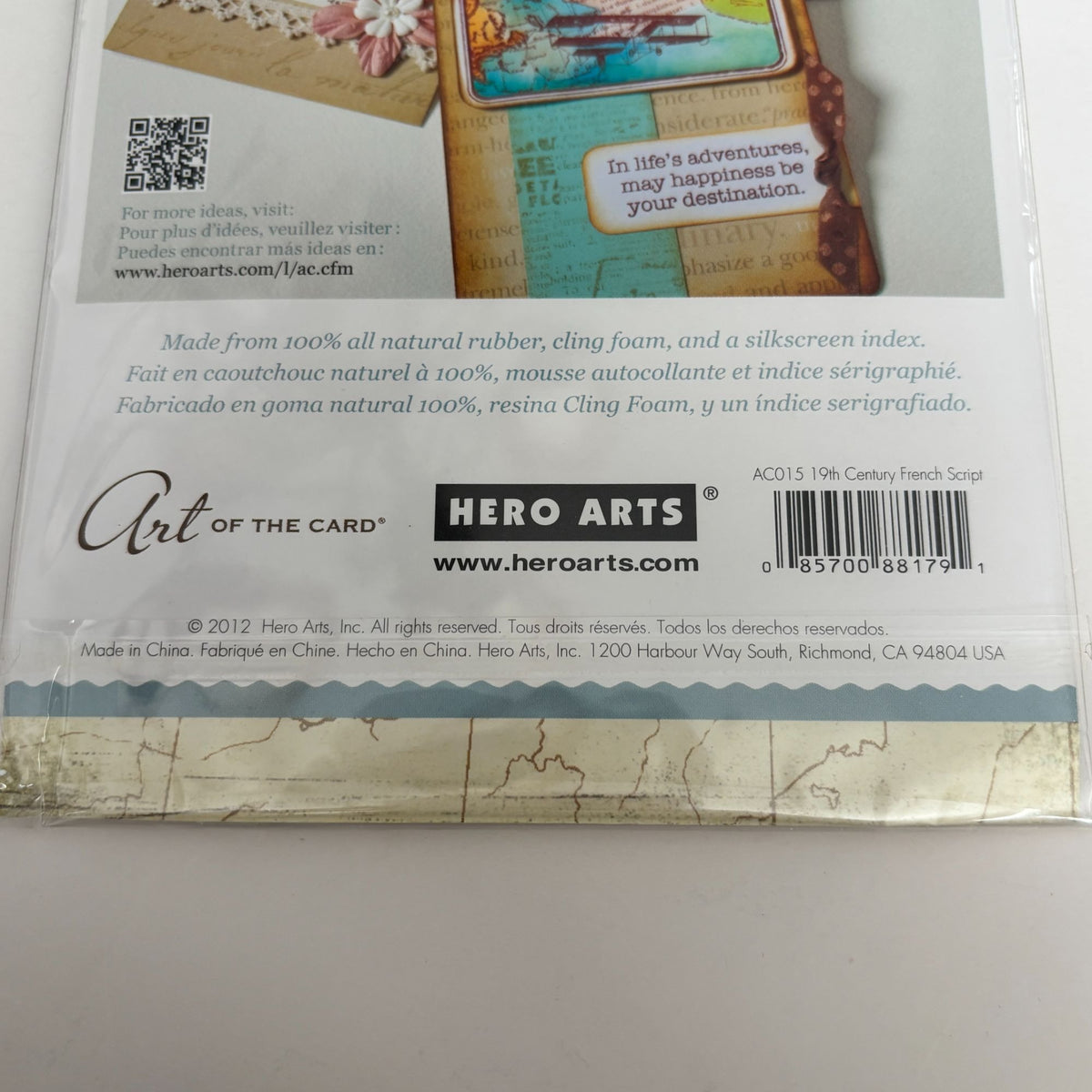 Hero Arts Rubber Stamp Art of the Card 19th Century French Script Chandelier Cardmaking