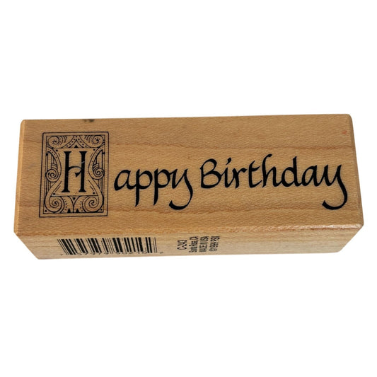 PSX Rubber Stamp Happy Birthday Greeting Card Cardmaking Words Sentiment Craft C-243
