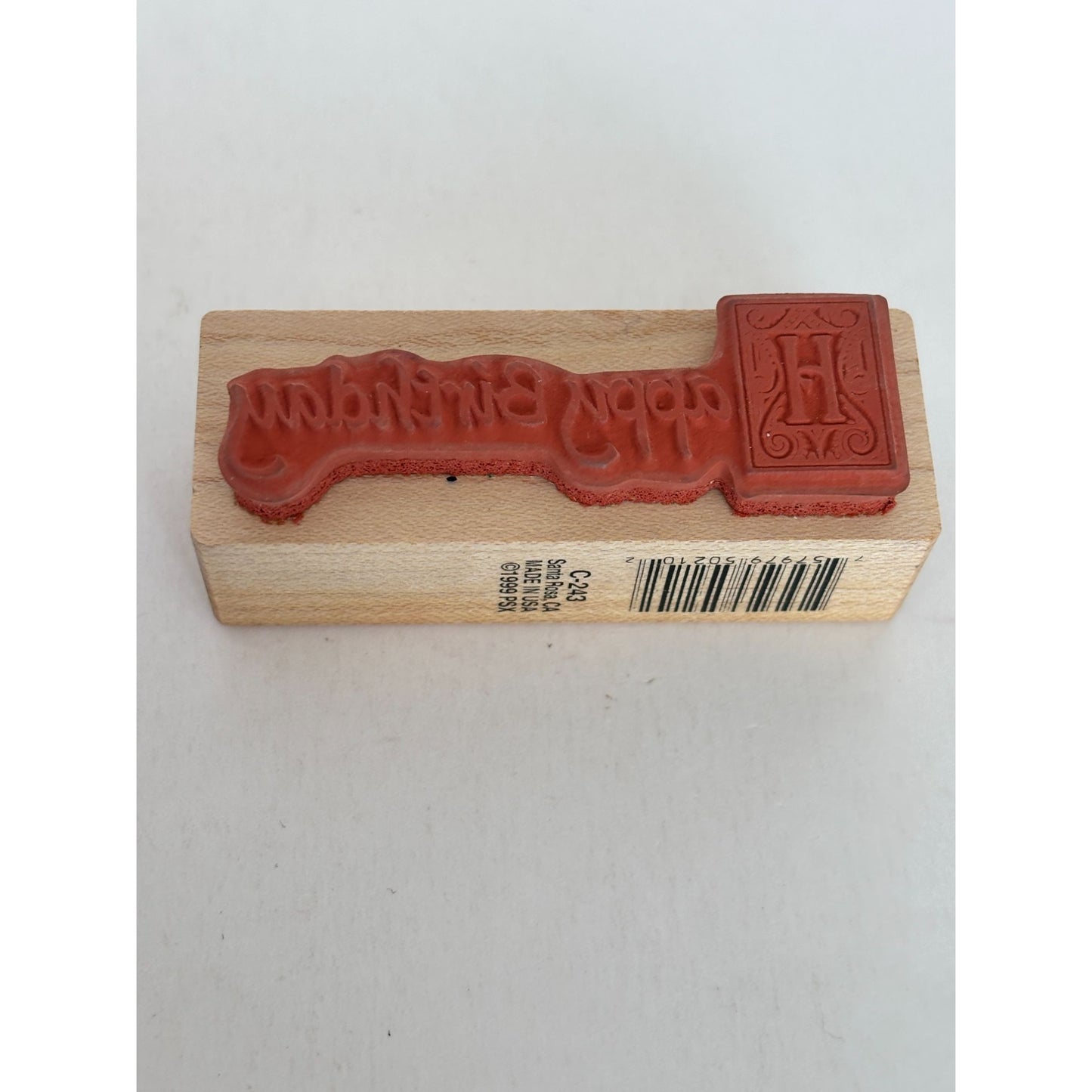 PSX Rubber Stamp Happy Birthday Greeting Card Cardmaking Words Sentiment Craft C-243