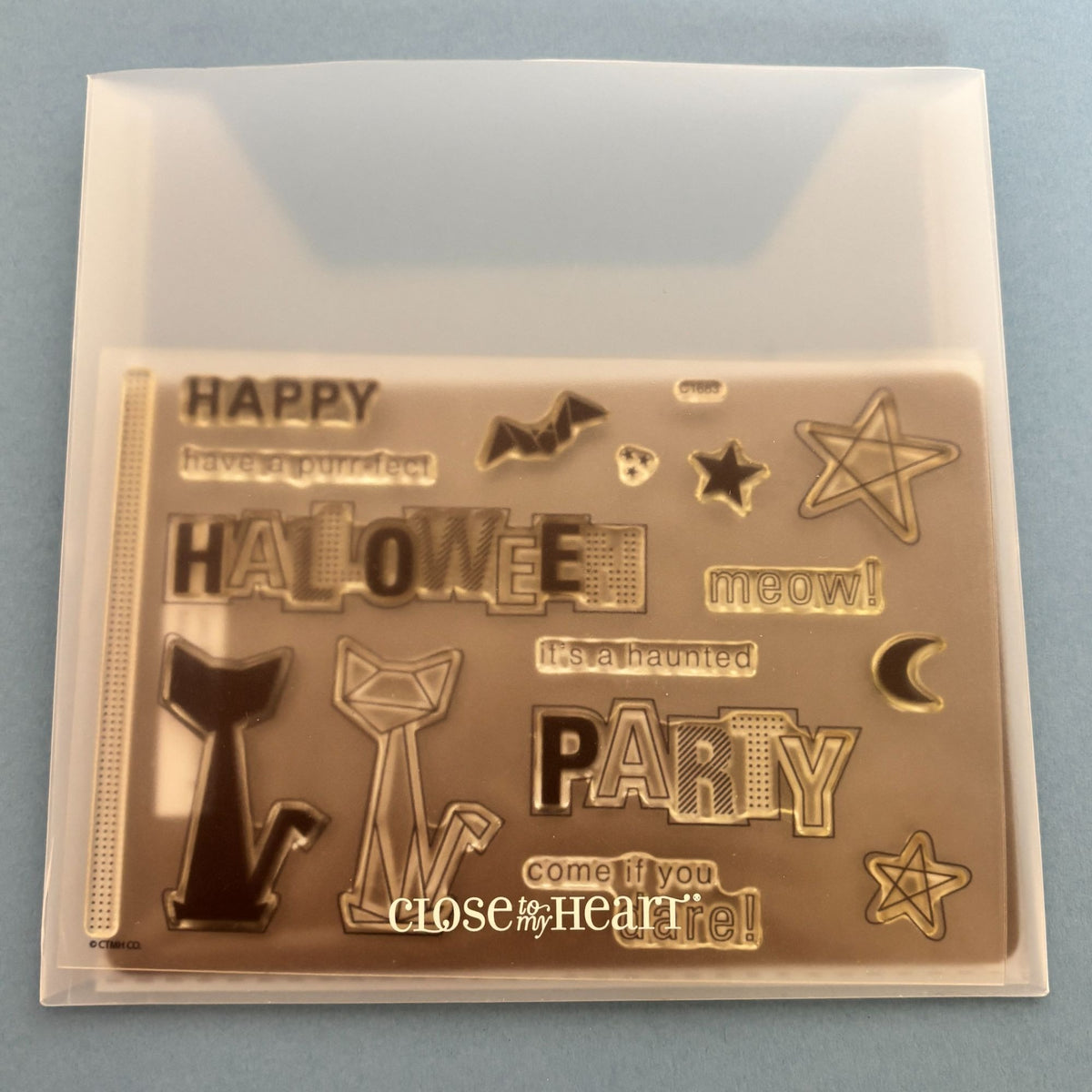 CTMH Acrylic Stamps and Dies MCM Atomic Cats Bats Halloween Cardmaking Pun C1683
