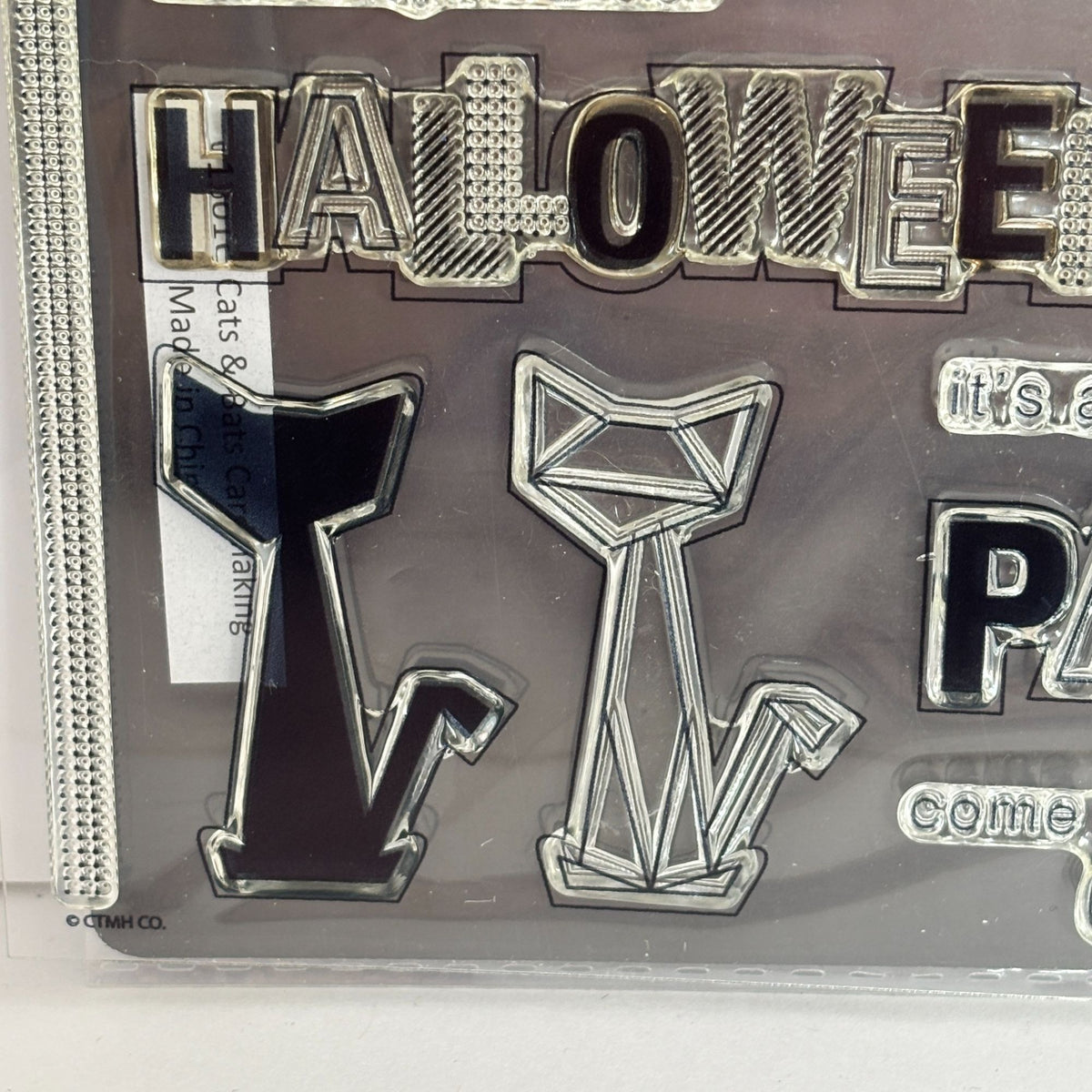 CTMH Acrylic Stamps and Dies MCM Atomic Cats Bats Halloween Cardmaking Pun C1683