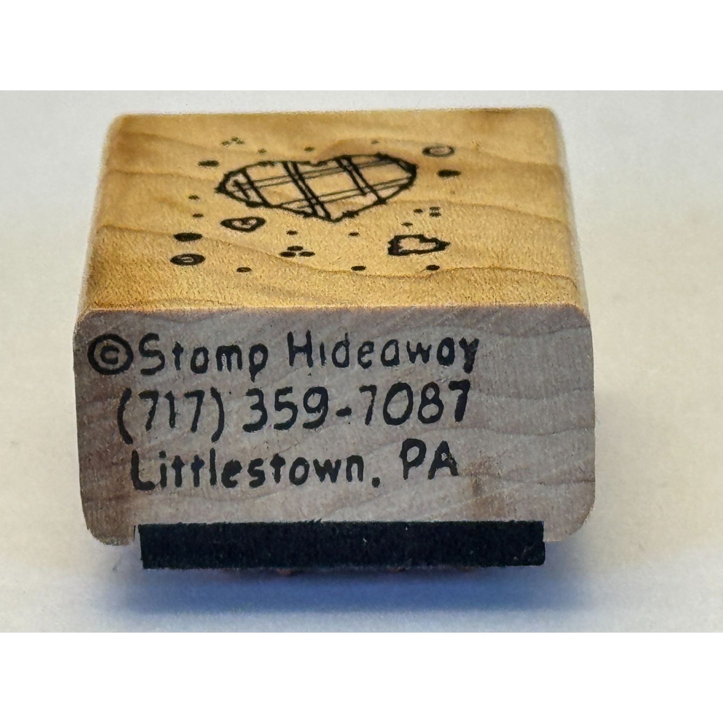Hideaway Rubber Stamp Plaid Heart with Confetti Doodle Love Card Making Craft
