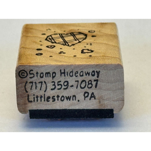 Hideaway Rubber Stamp Plaid Heart with Confetti Doodle Love Card Making Craft