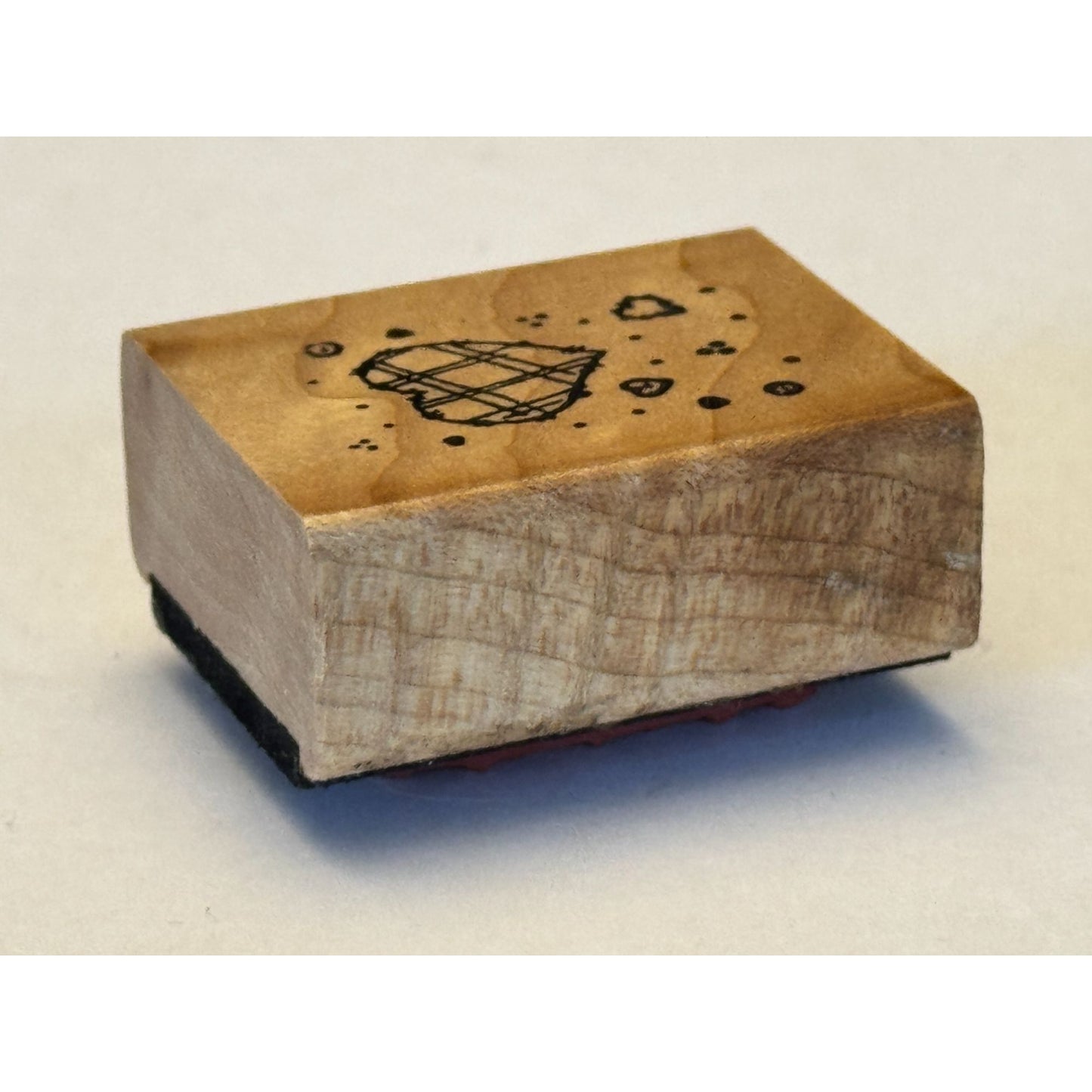 Hideaway Rubber Stamp Plaid Heart with Confetti Doodle Love Card Making Craft