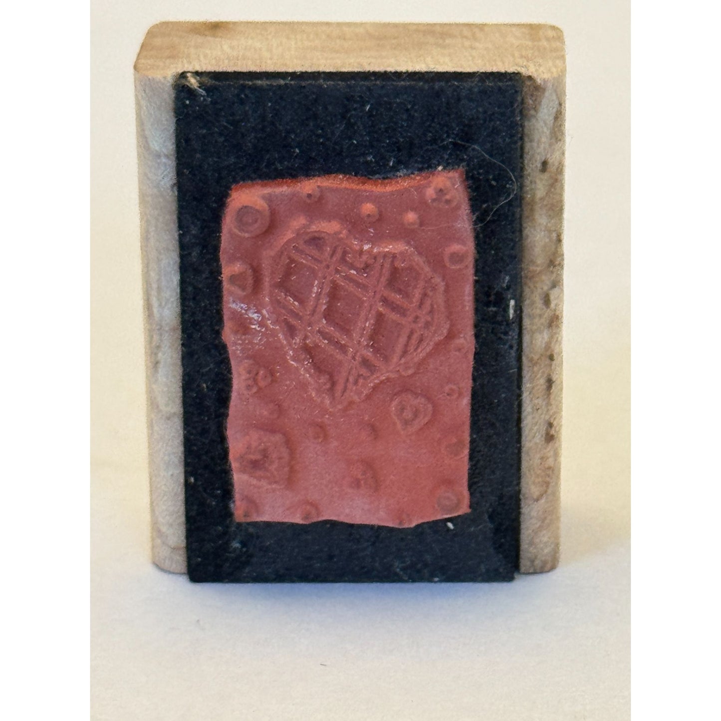 Hideaway Rubber Stamp Plaid Heart with Confetti Doodle Love Card Making Craft