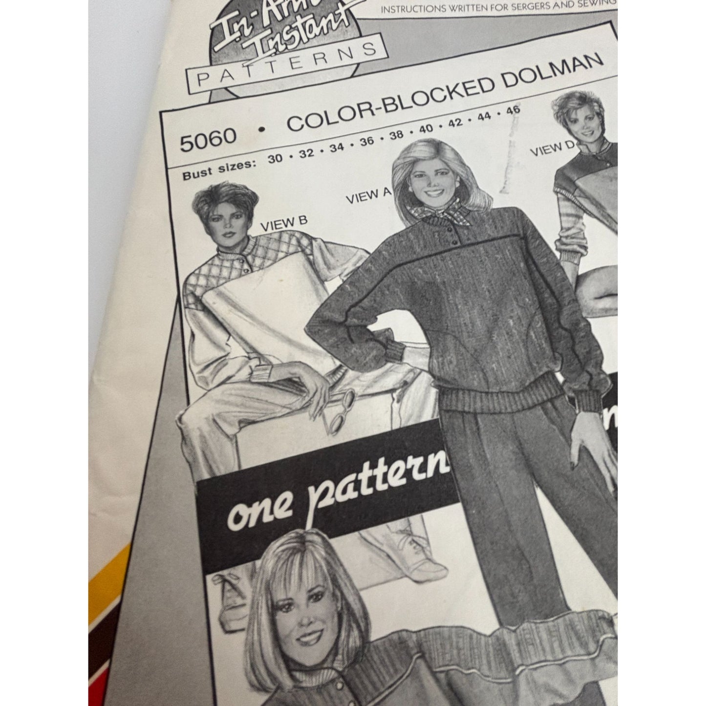 Stretch and Sew Sewing Pattern 5060 Color Blocked Dolman Top Shirt Athletic UC