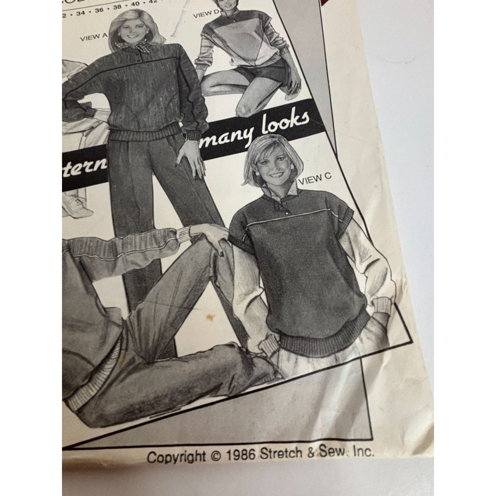 Stretch and Sew Sewing Pattern 5060 Color Blocked Dolman Top Shirt Athletic UC