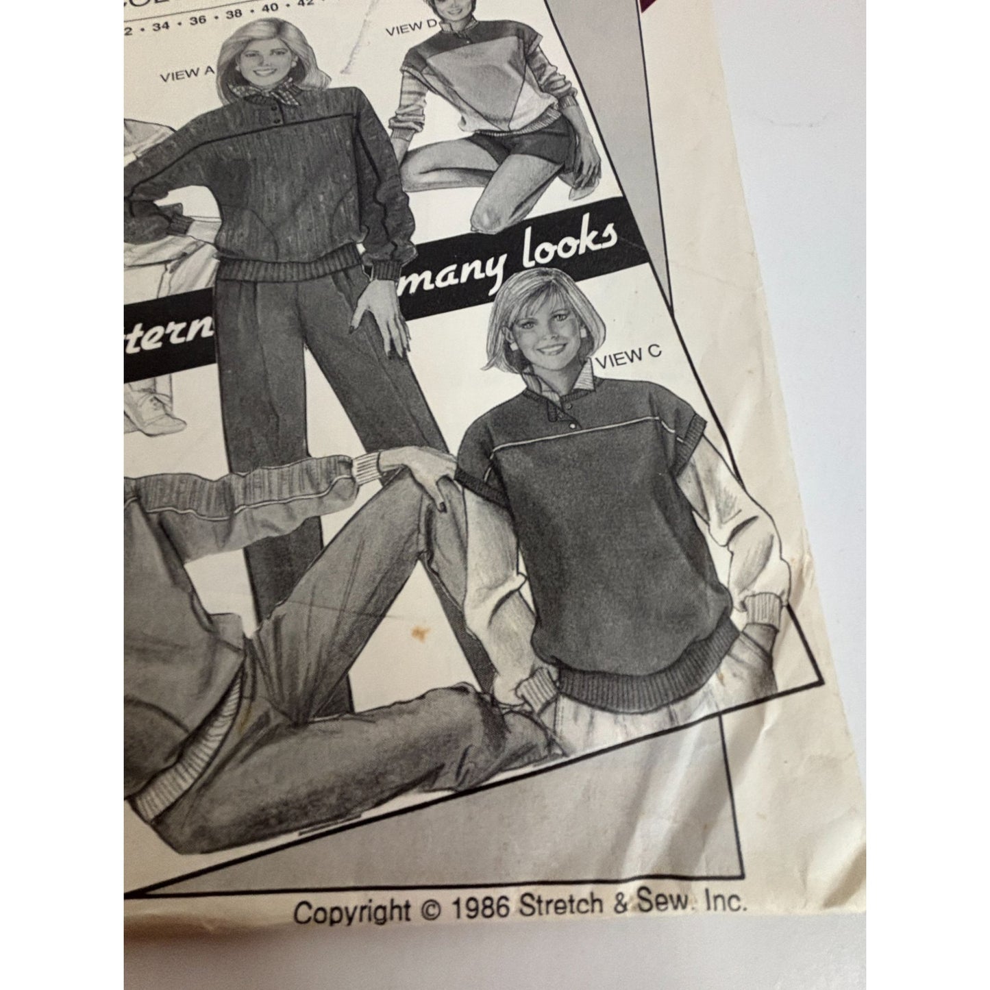 Stretch and Sew Sewing Pattern 5060 Color Blocked Dolman Top Shirt Athletic UC
