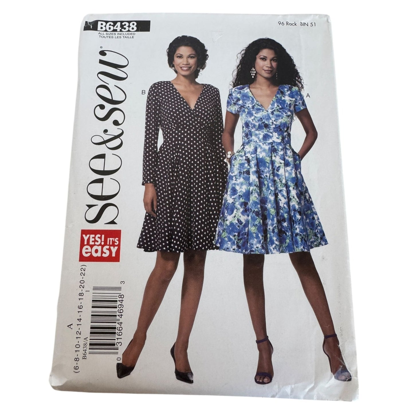 Butterick Sewing Pattern B6438 Summer Dress Easy See and Sew Sizes 6-22 Uncut