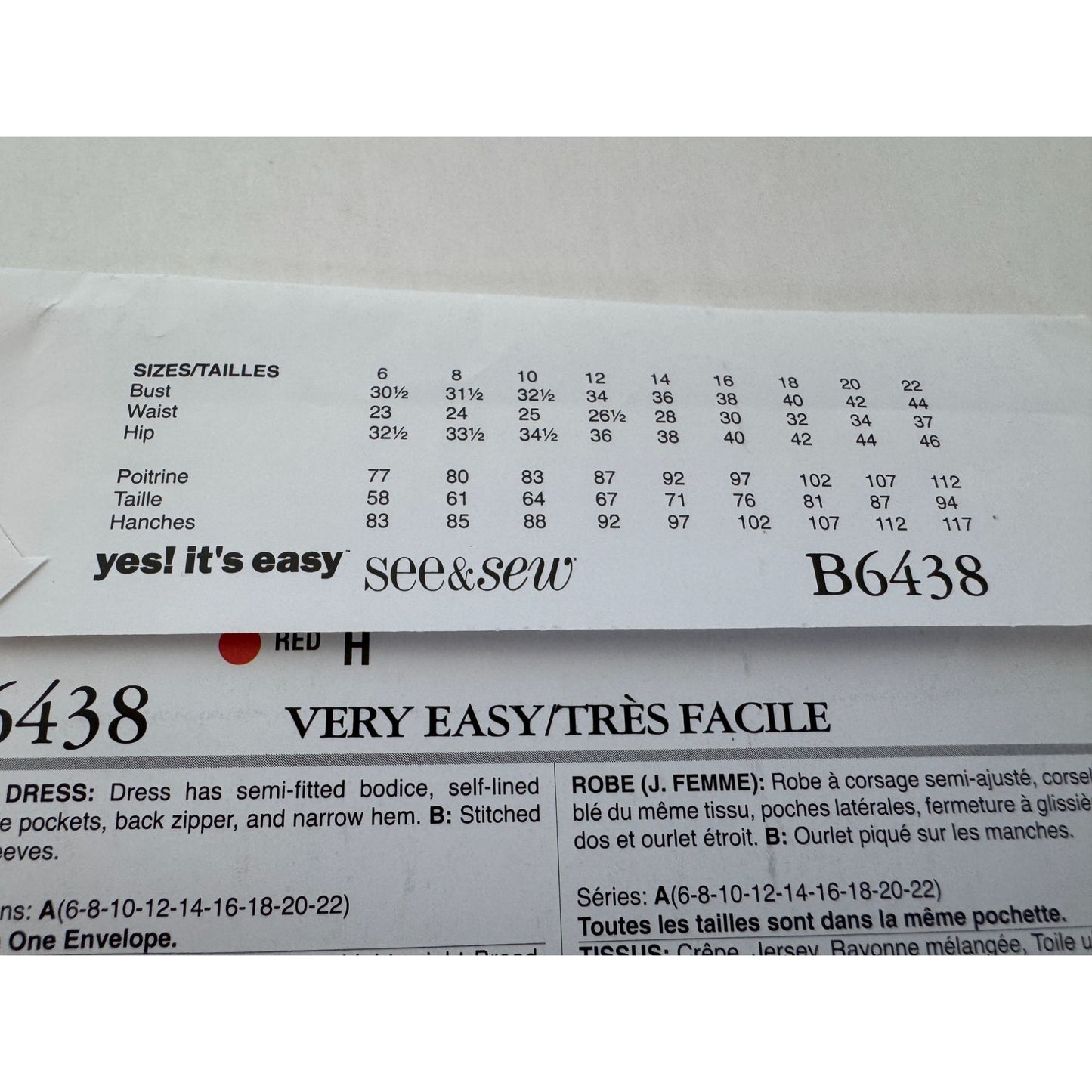 Butterick Sewing Pattern B6438 Summer Dress Easy See and Sew Sizes 6-22 Uncut