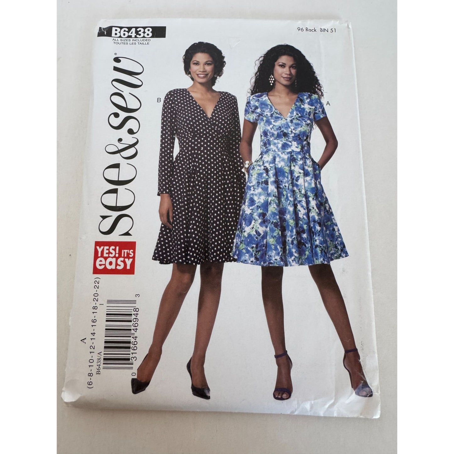 Butterick Sewing Pattern B6438 Summer Dress Easy See and Sew Sizes 6-22 Uncut
