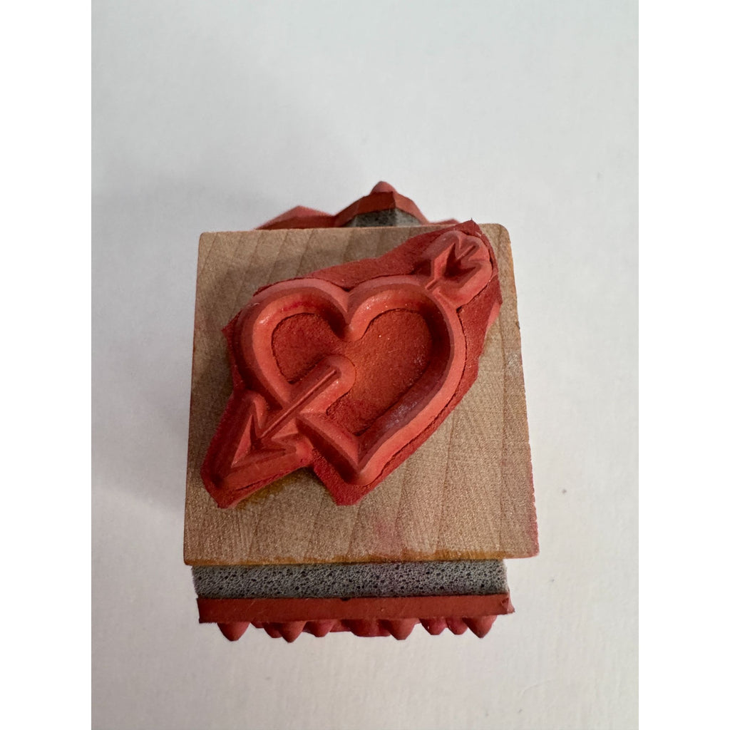 Happy Valentines Day Rubber Stamp Cube Heart Arrow Dove Mail Rose Card Making