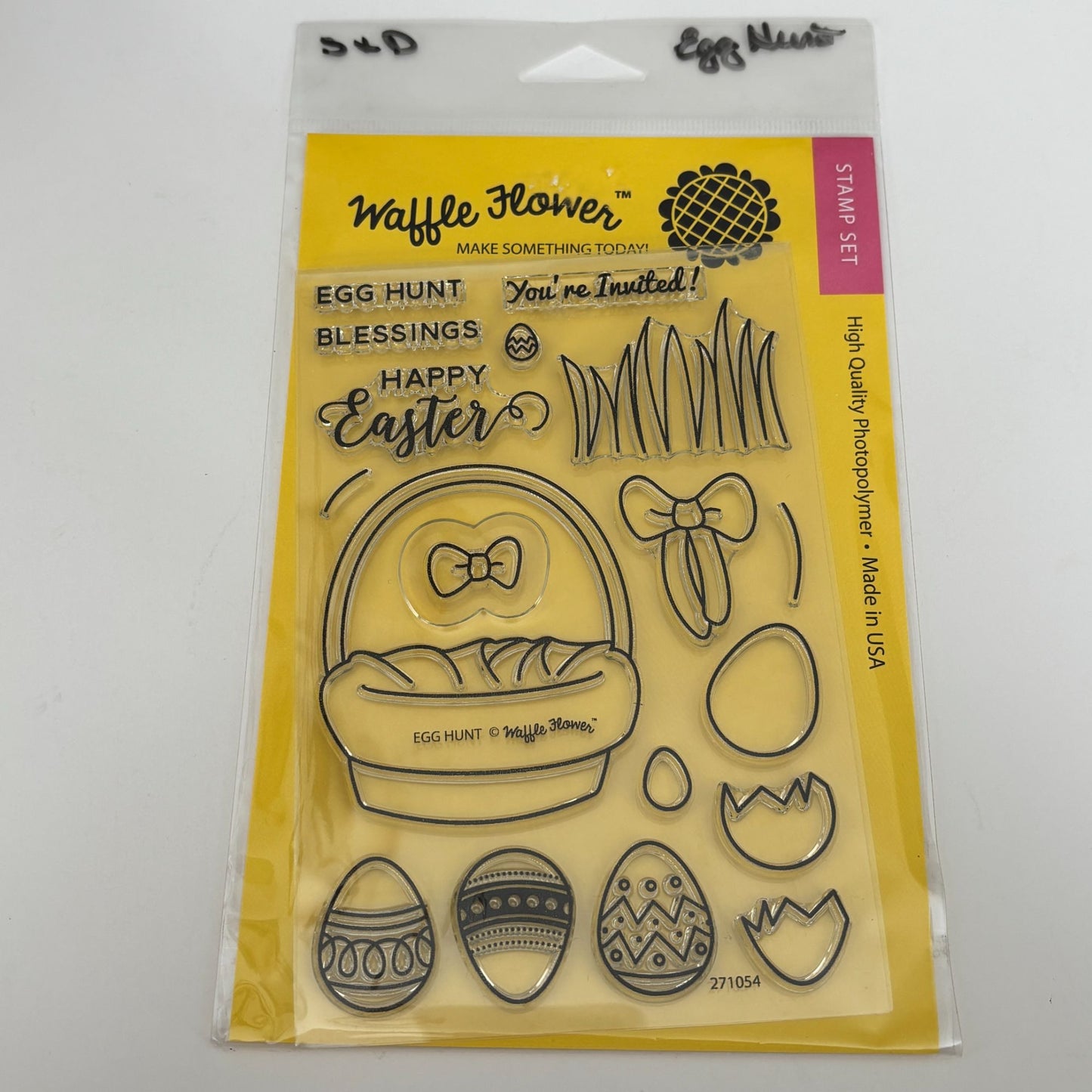 Waffle Flower Clear Stamp and Craft Dies Set Easter Egg Hunt Spring Cardmaking Blessings