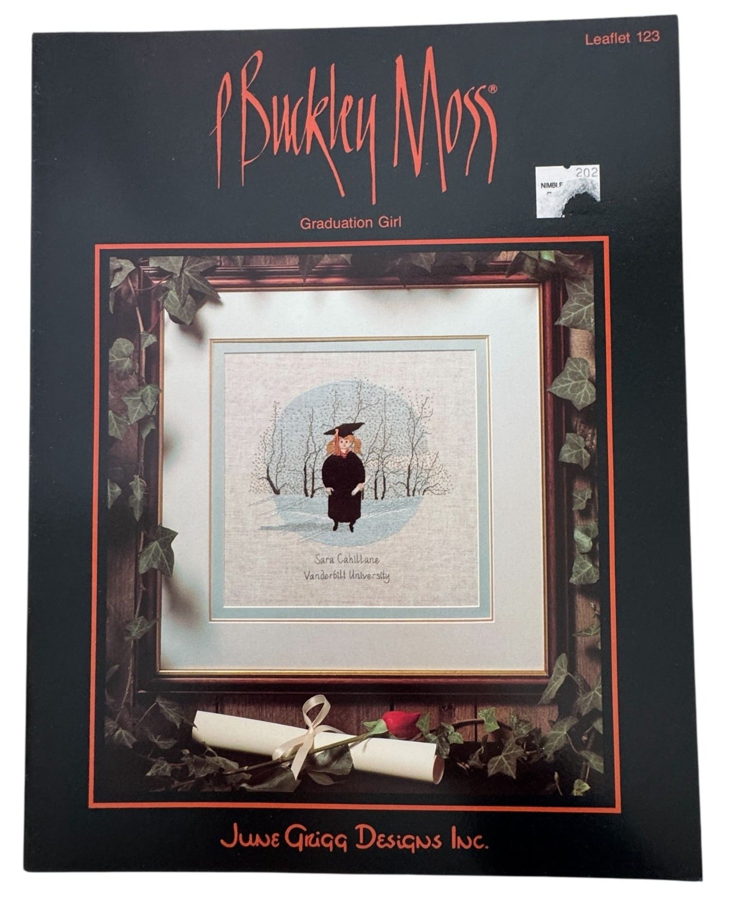 P Buckley Moss Cross Stitch Pattern Graduation Girl Chart Graduate Personalize