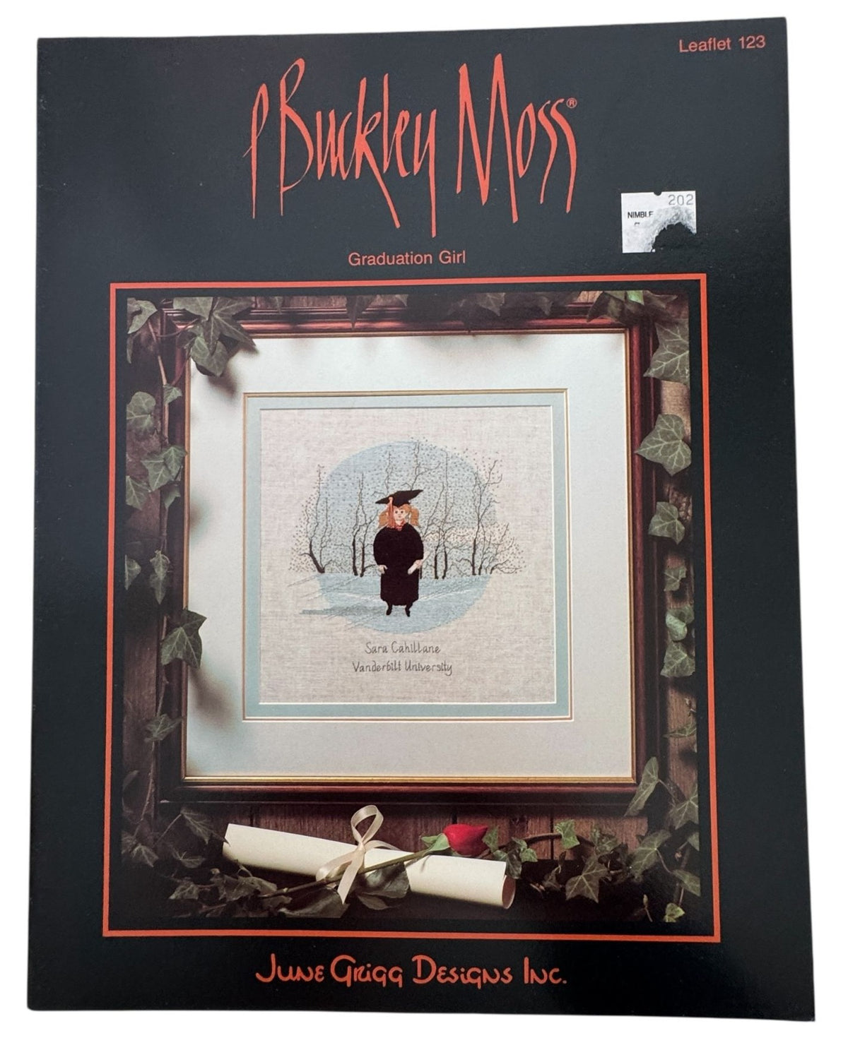 P Buckley Moss Cross Stitch Pattern Graduation Girl Chart Graduate Personalize