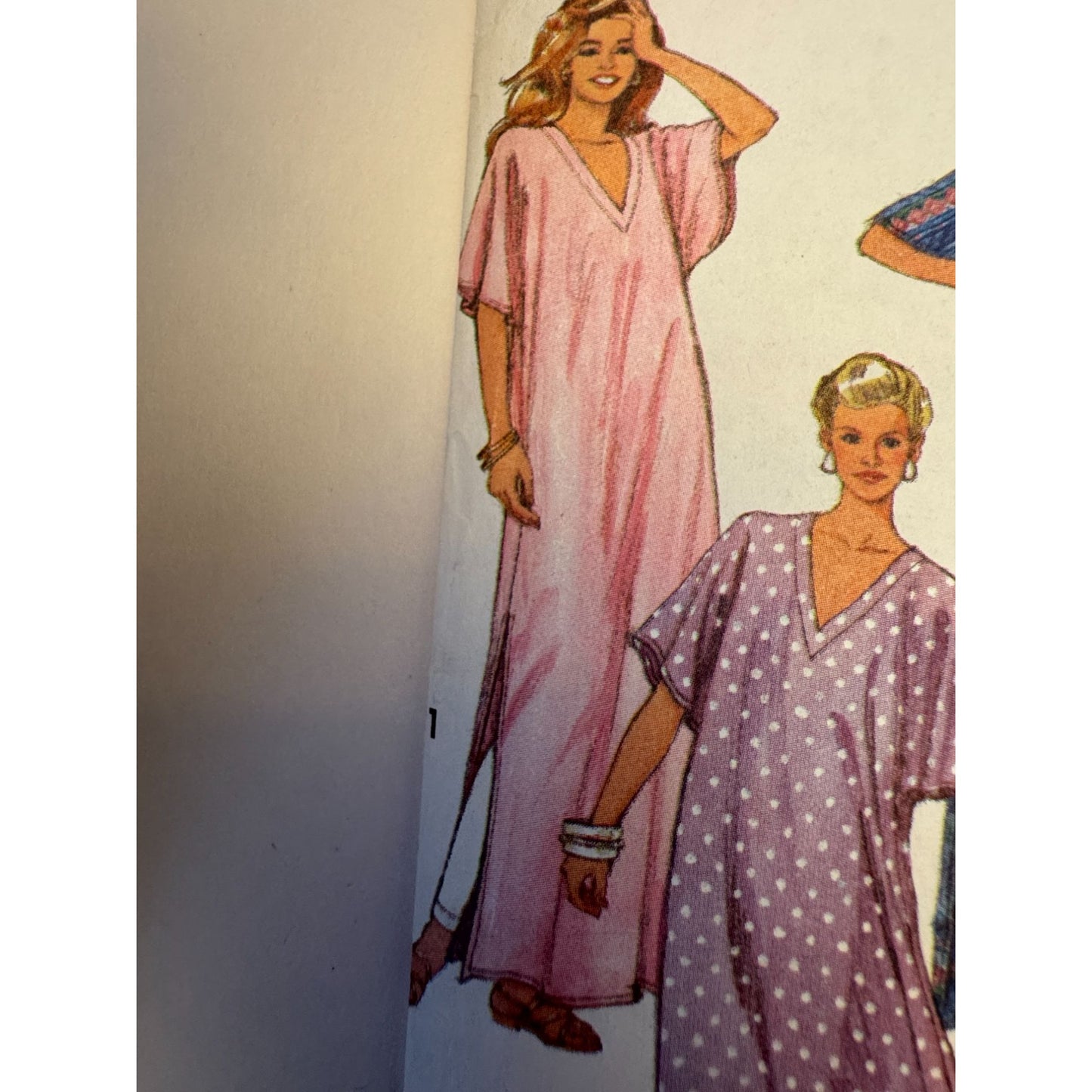 Simplicity Sewing Pattern 8194 Caftan Dress V-Neck Easy 1 Hour L XL 18-24 1990s Uncut