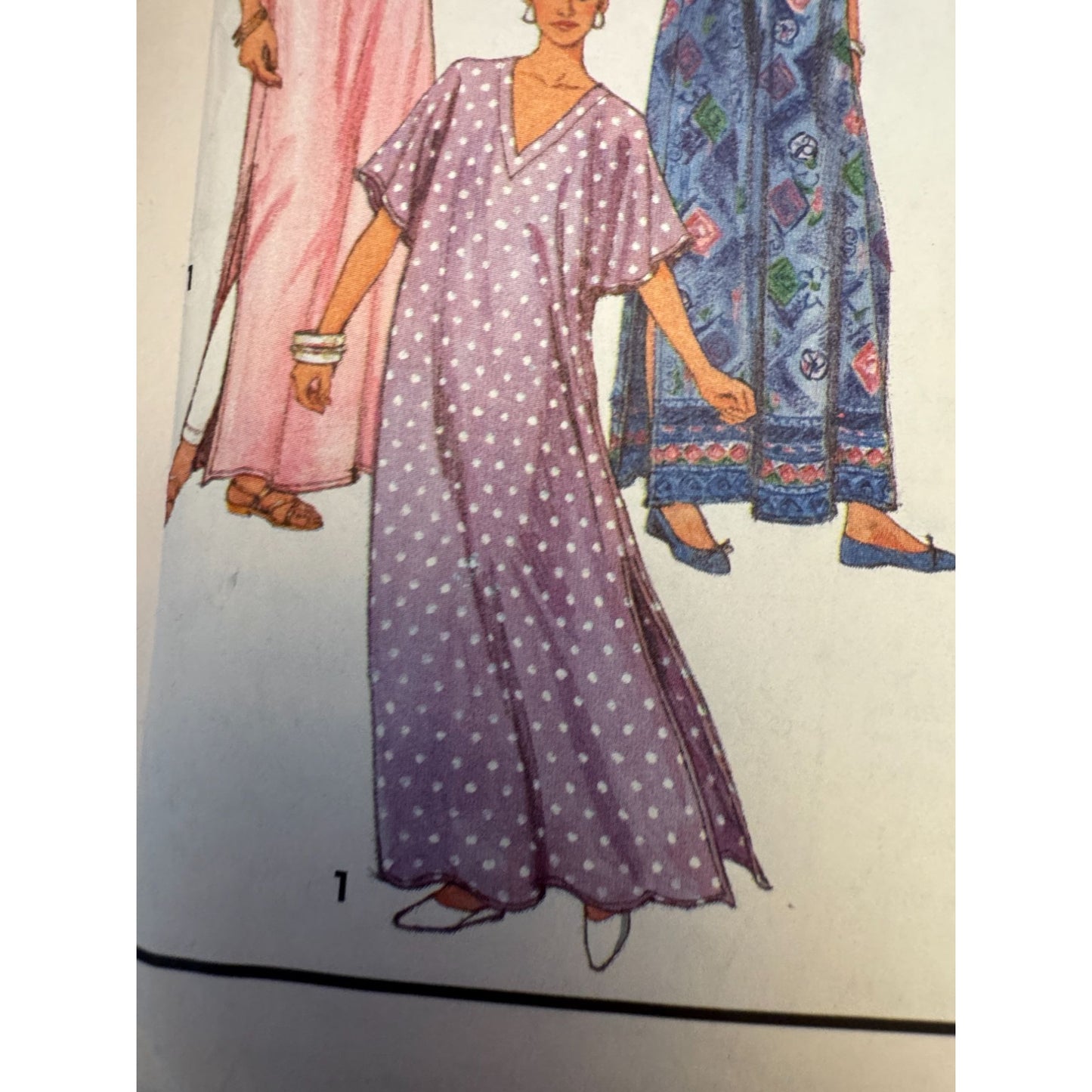 Simplicity Sewing Pattern 8194 Caftan Dress V-Neck Easy 1 Hour L XL 18-24 1990s Uncut