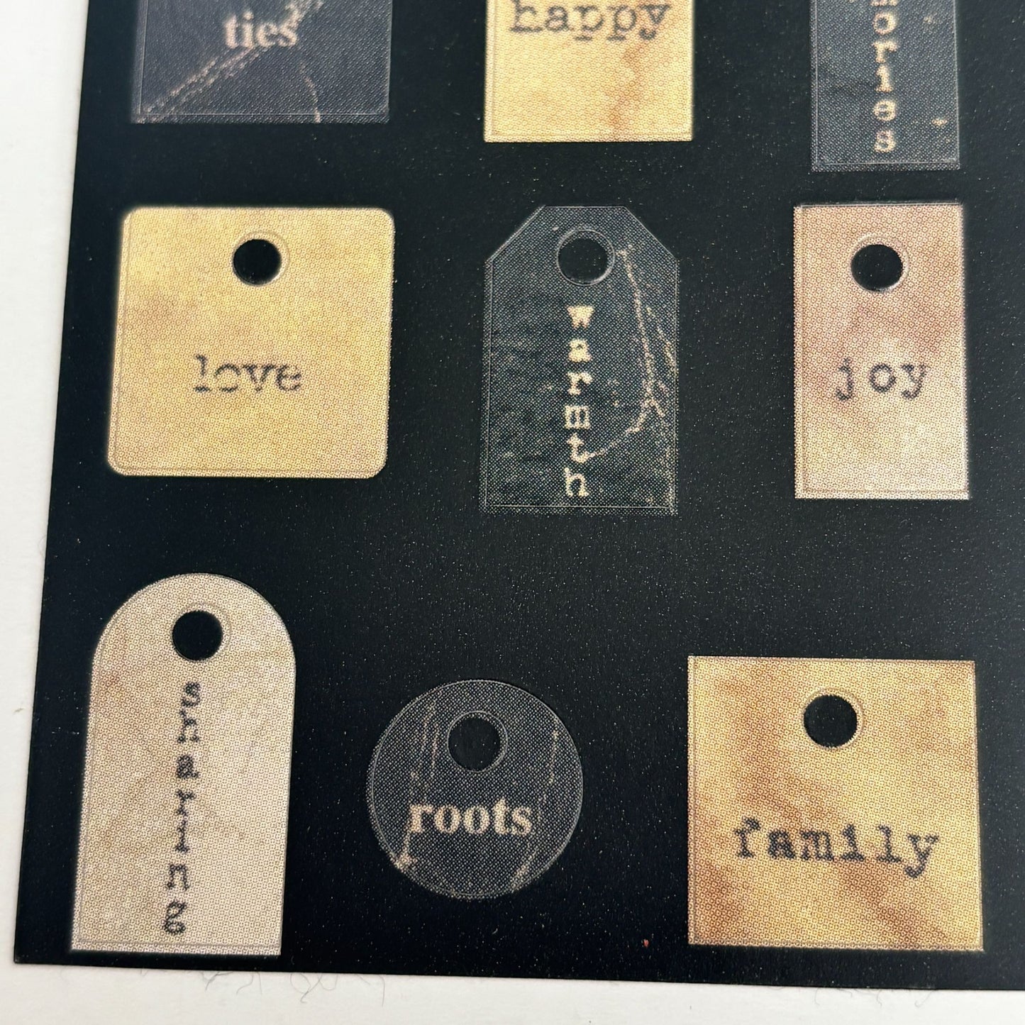 Pebbles Real Life Itty Bitty Family Tags Cardstock Die-Cut Stickers Scrapbooking Labels Junk Journaling