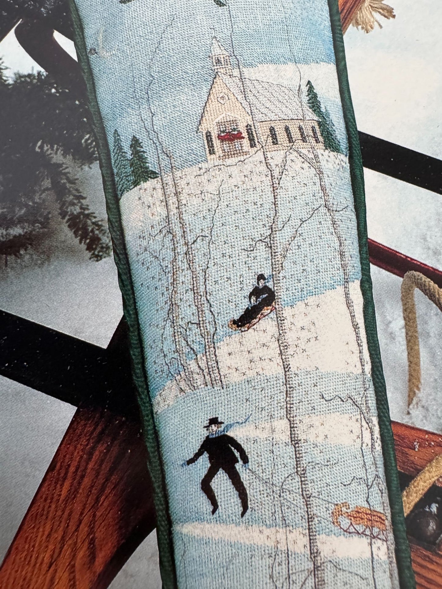 P Buckley Moss Cross Stitch Pattern Christmas Stocking Ice Skating Folk Art 124