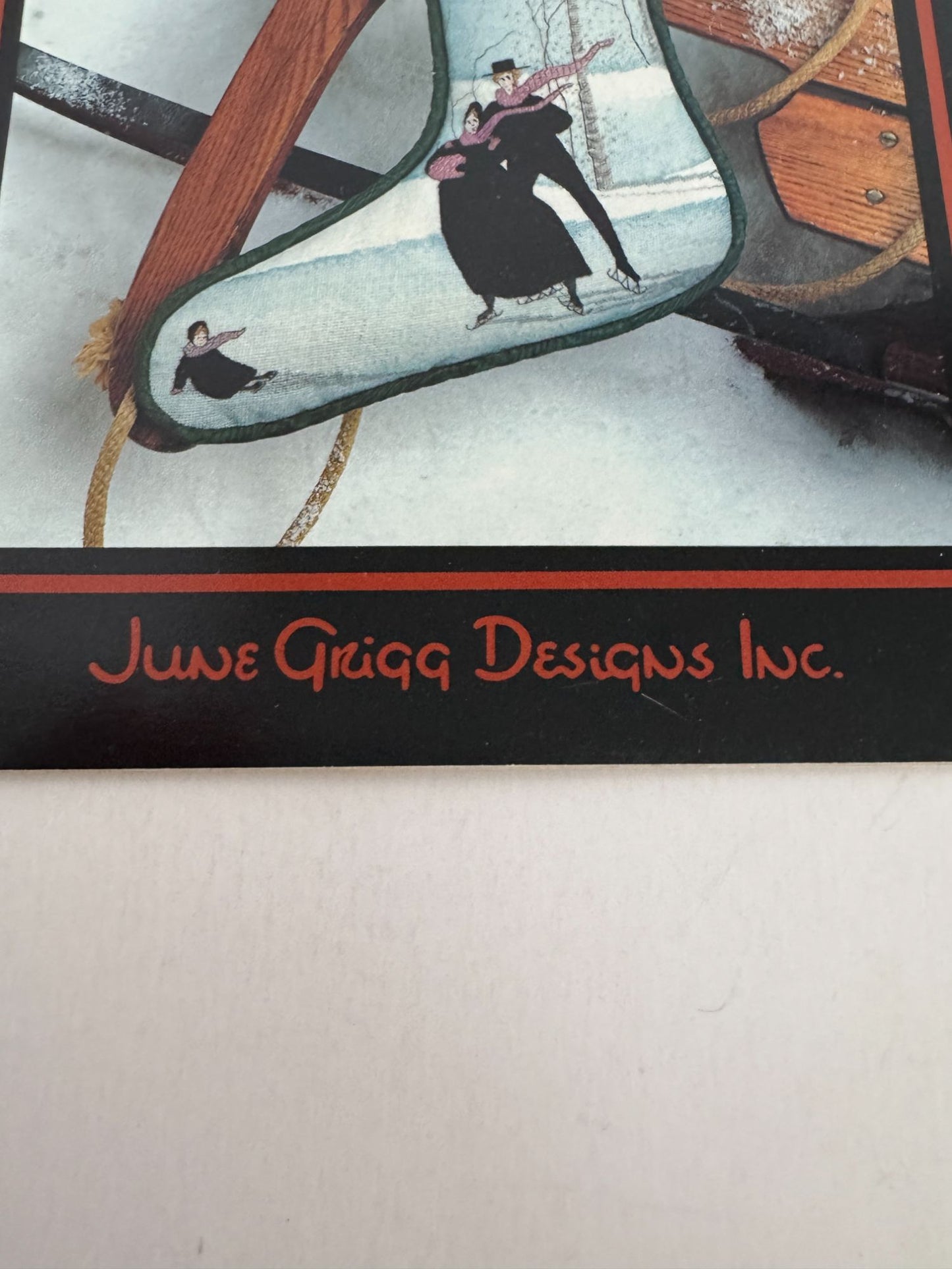 P Buckley Moss Cross Stitch Pattern Christmas Stocking Ice Skating Folk Art 124