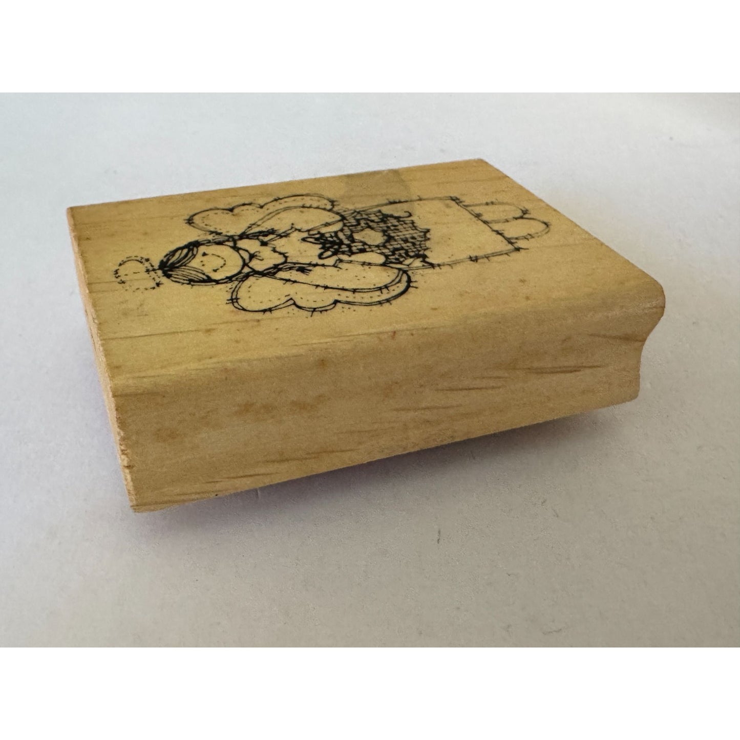 Hooks Lines and Inkers Rubber Stamp Christmas Country Angel Wreath Card Making