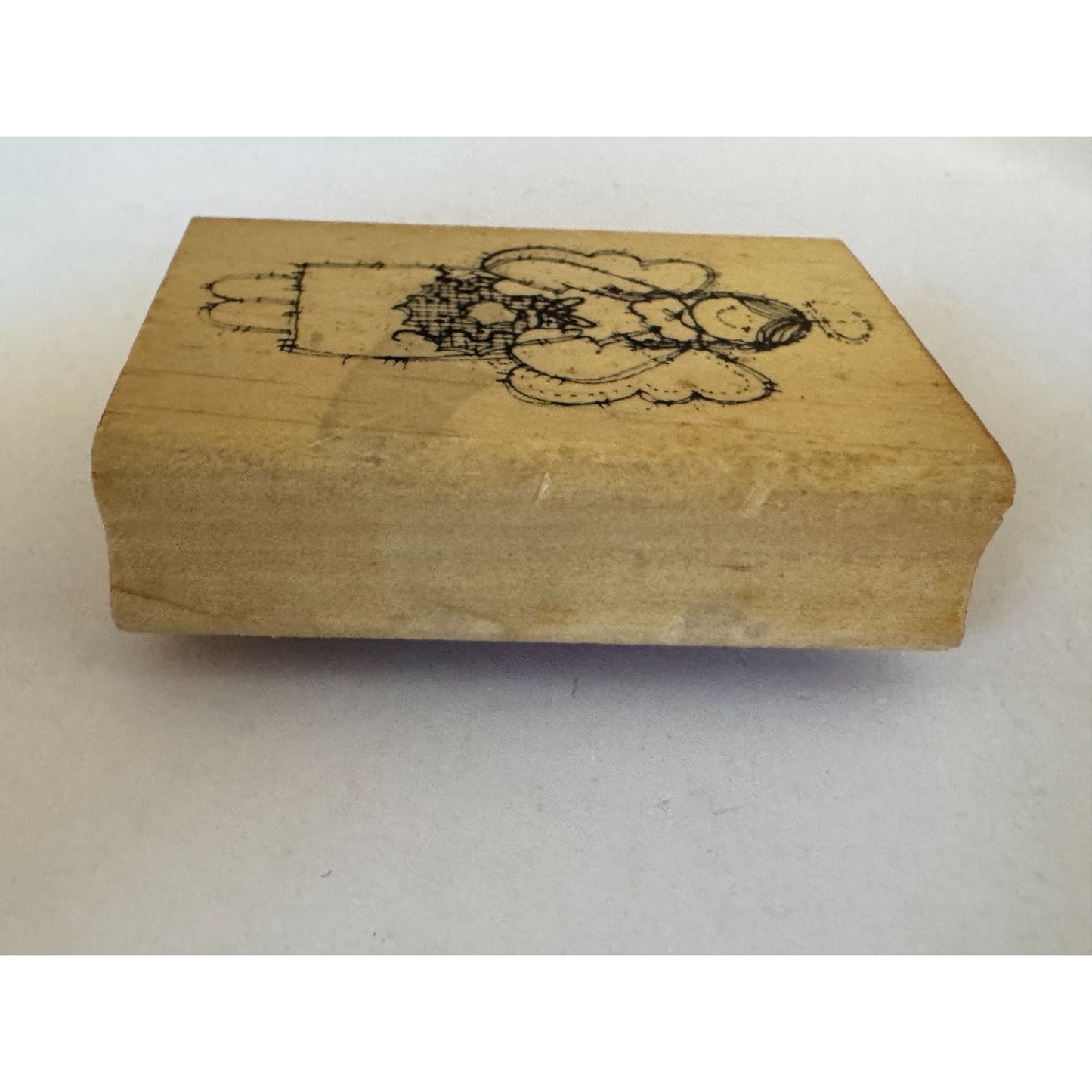 Hooks Lines and Inkers Rubber Stamp Christmas Country Angel Wreath Card Making