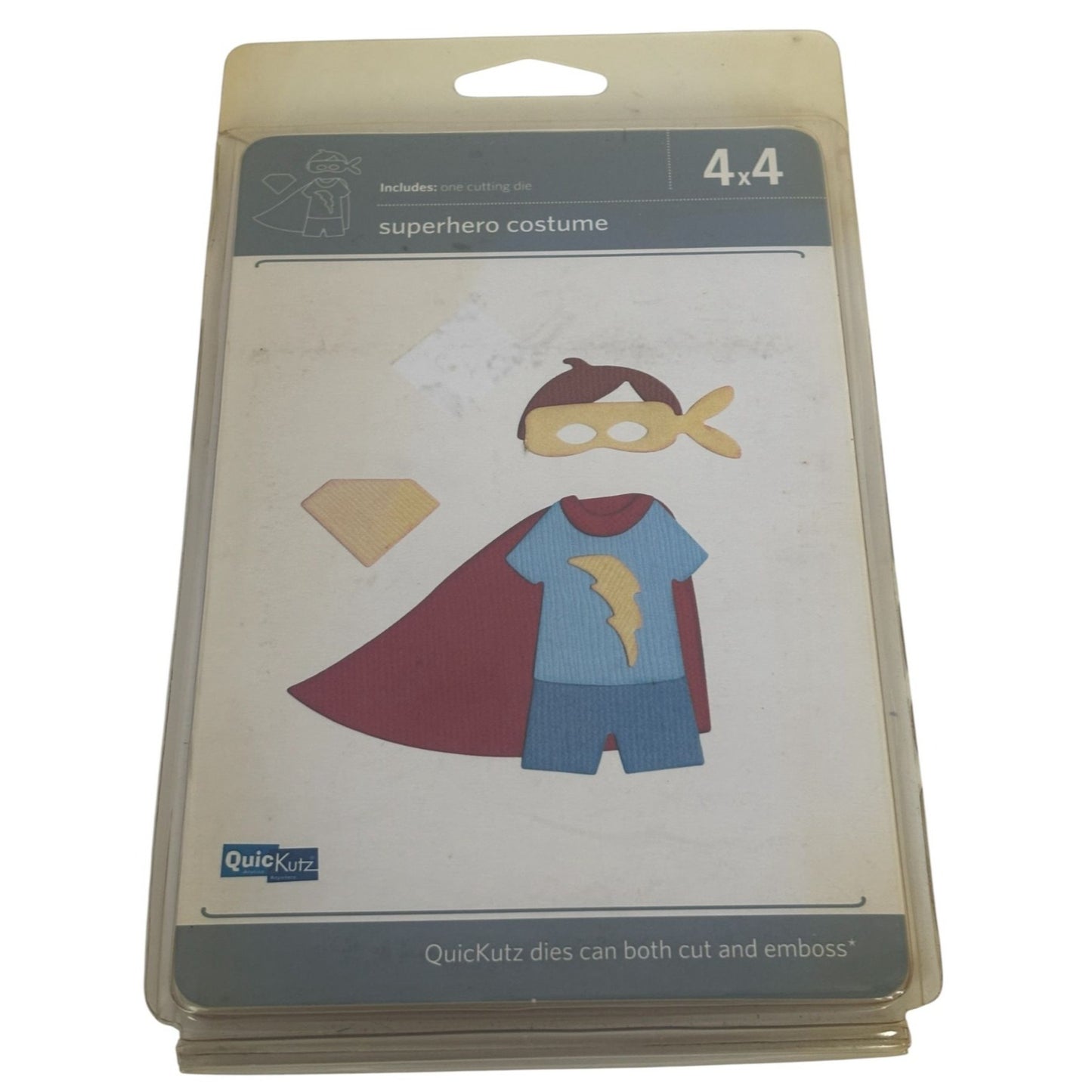 QuicKutz Cutting Die Superhero Costume for Paper Dolls 4x4 inch Card Making Hero