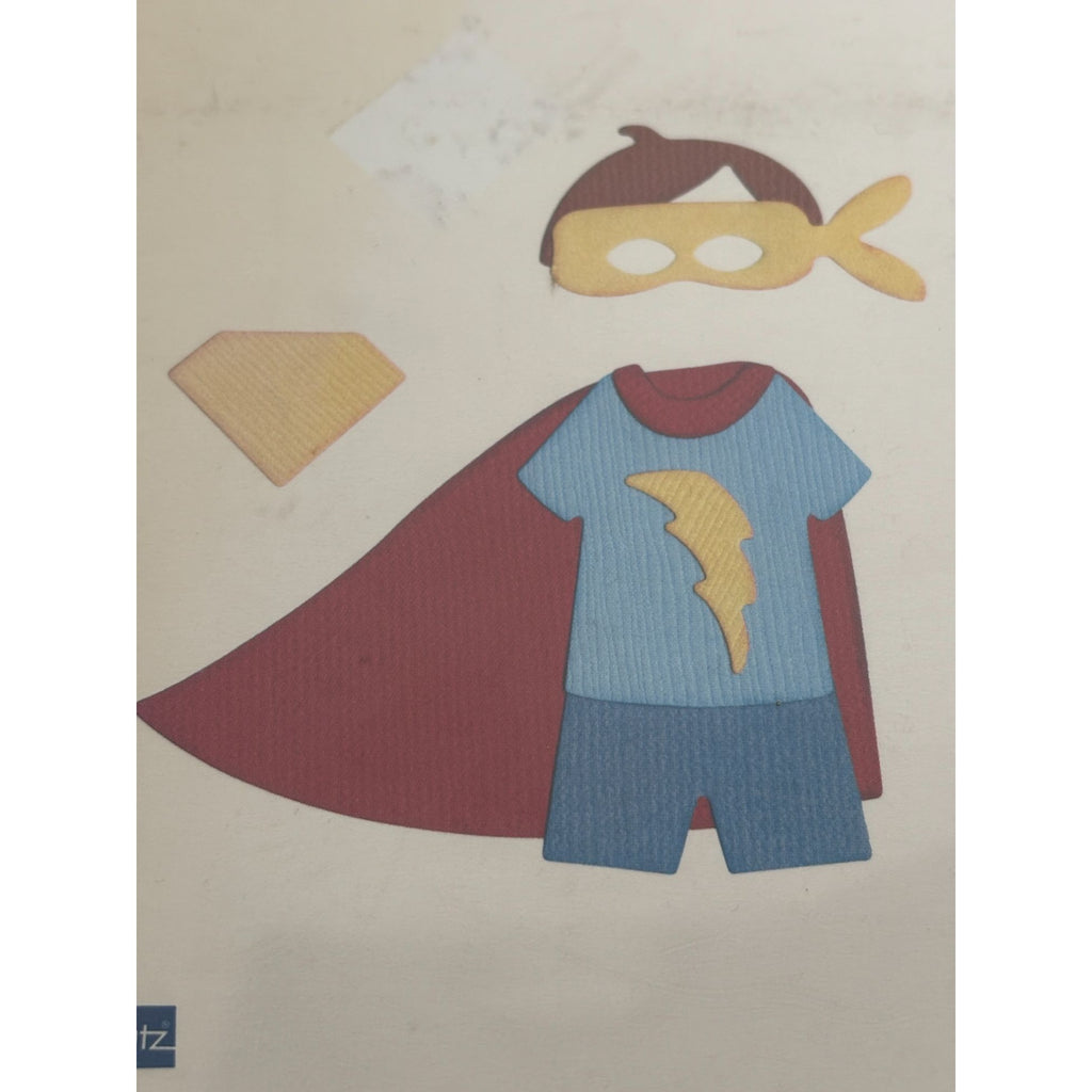 QuicKutz Cutting Die Superhero Costume for Paper Dolls 4x4 inch Card Making Hero